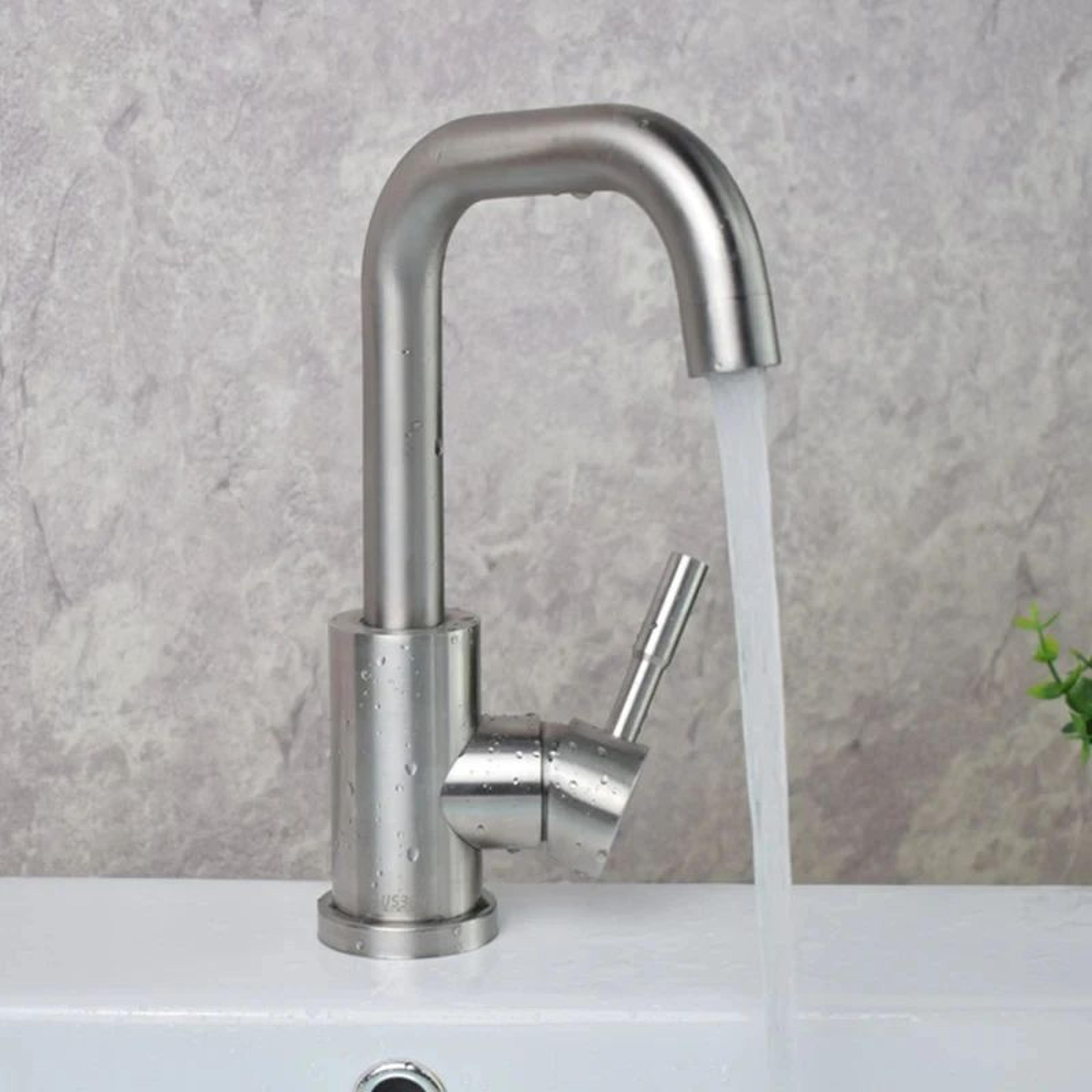 304 Stainless Steel Bathroom Sink Mixer Faucet 8