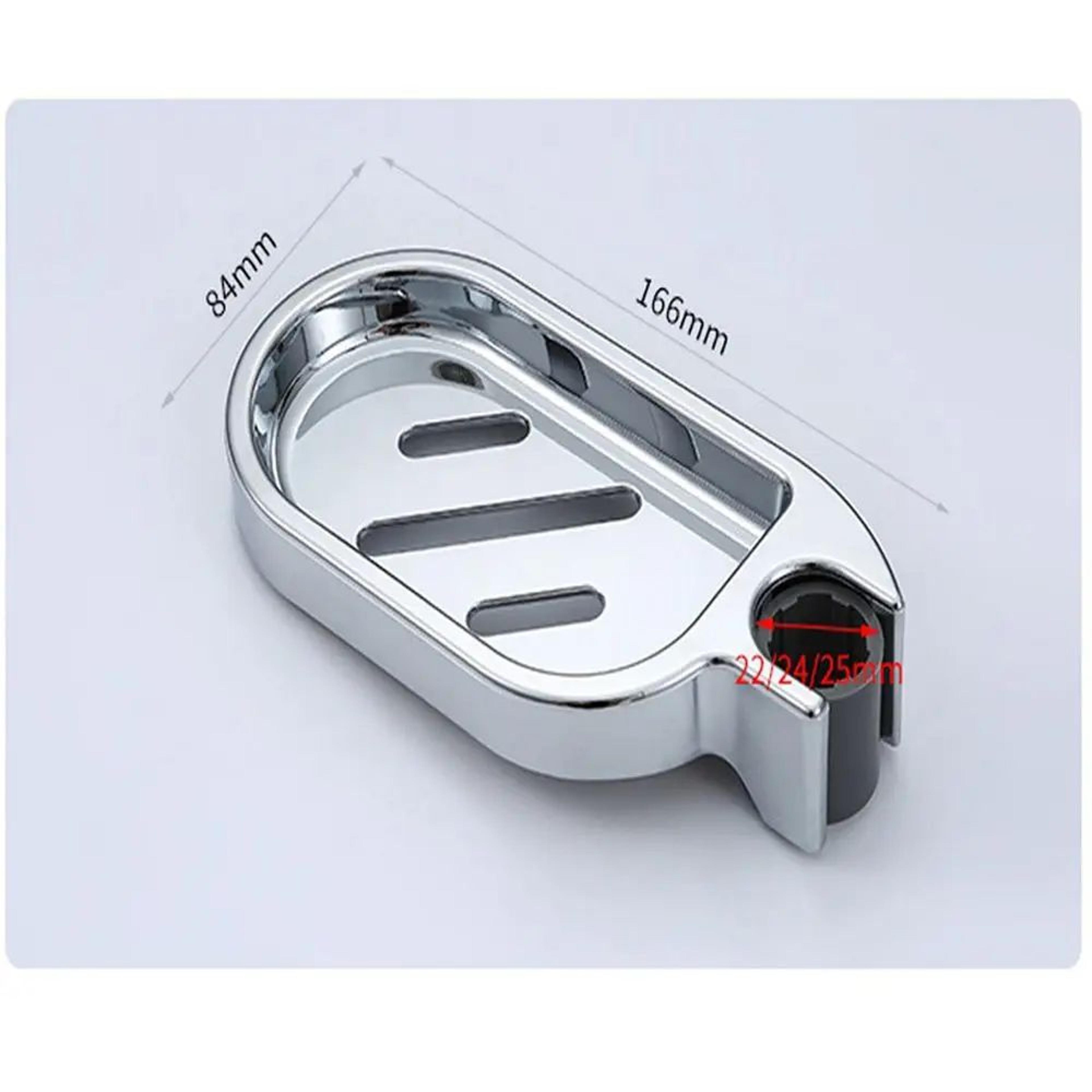 Adjustable Shower Rail Soap Dish Holder 4