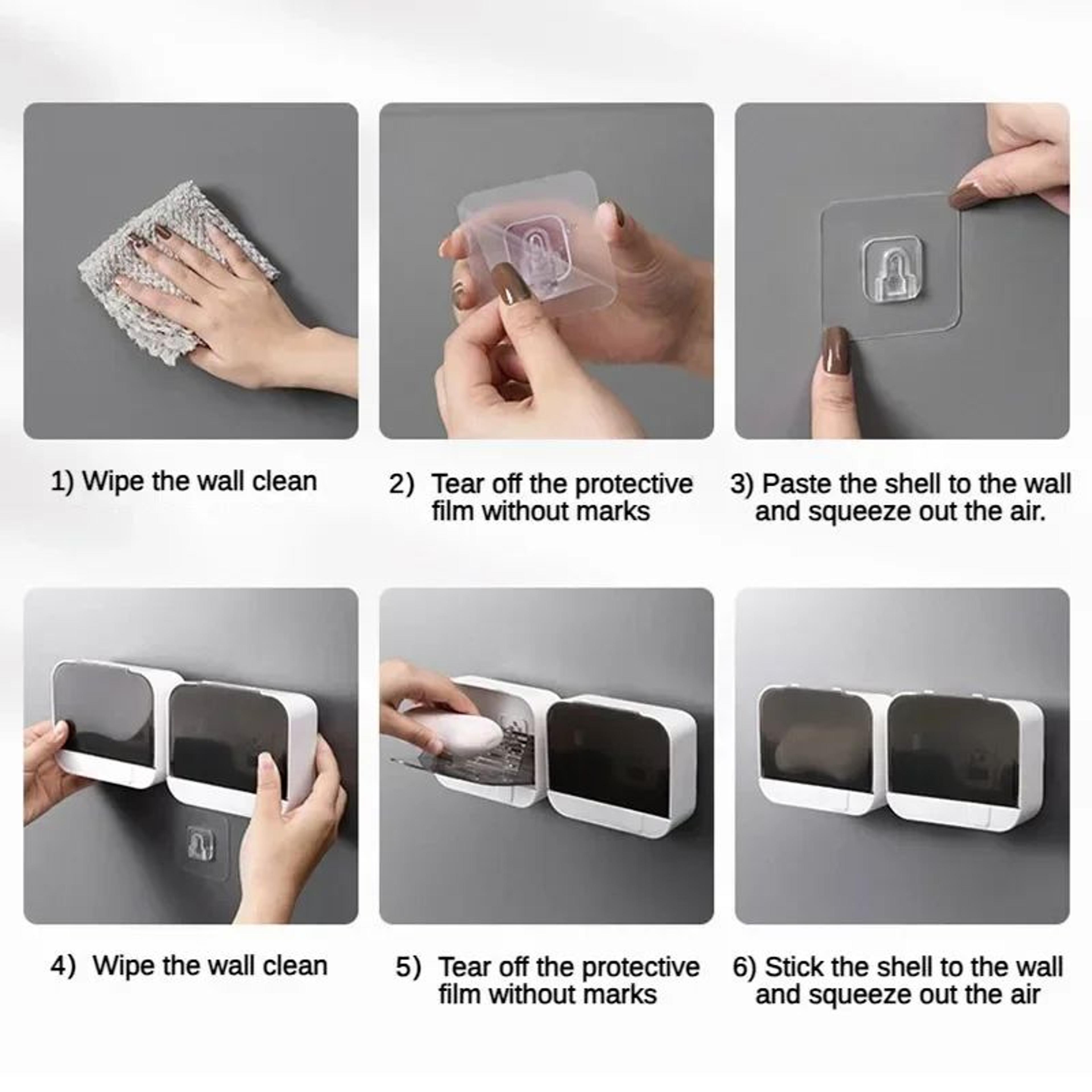 Wall Mounted Flip Lid Soap Holder 4