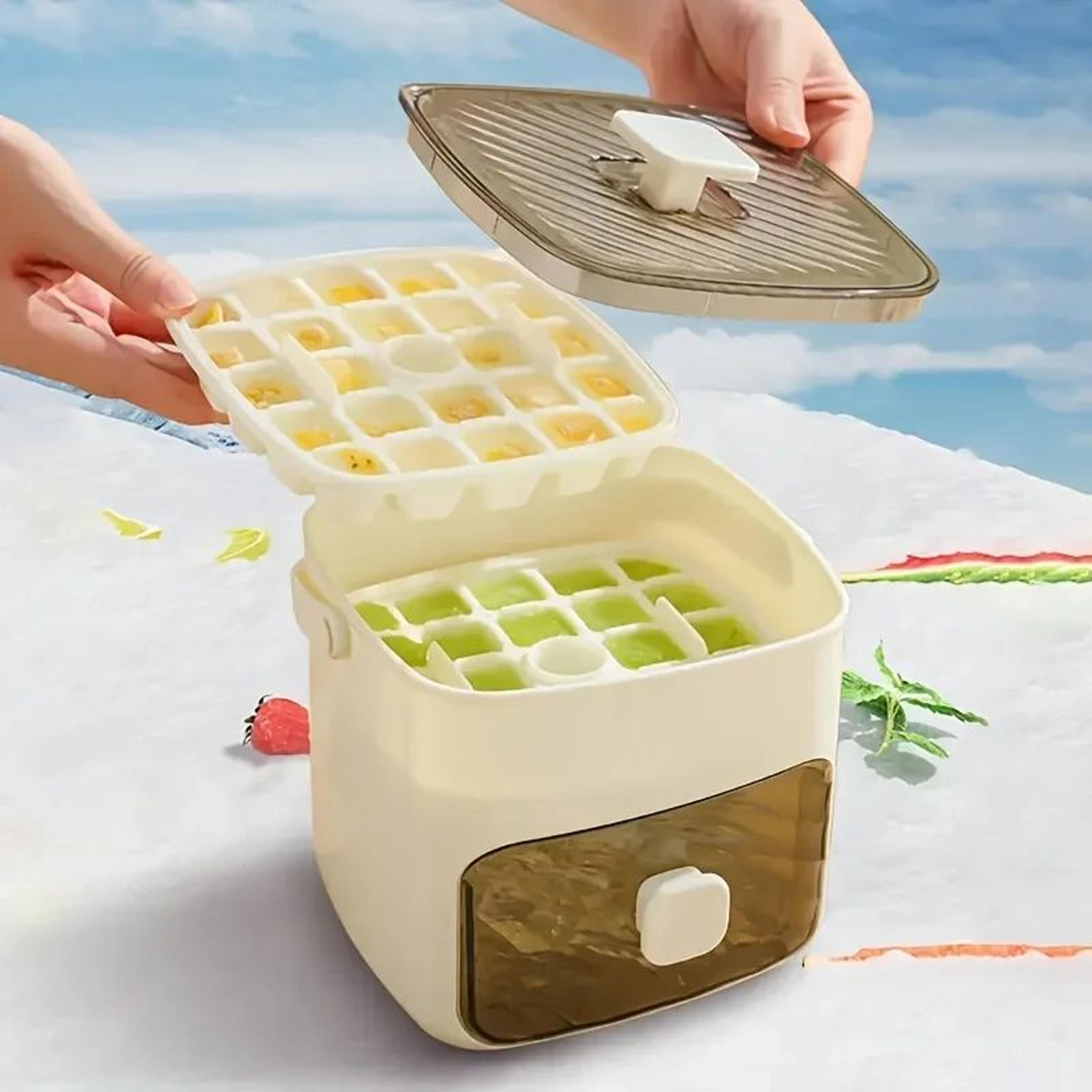 Press Type Ice Cube Tray With Lid 4