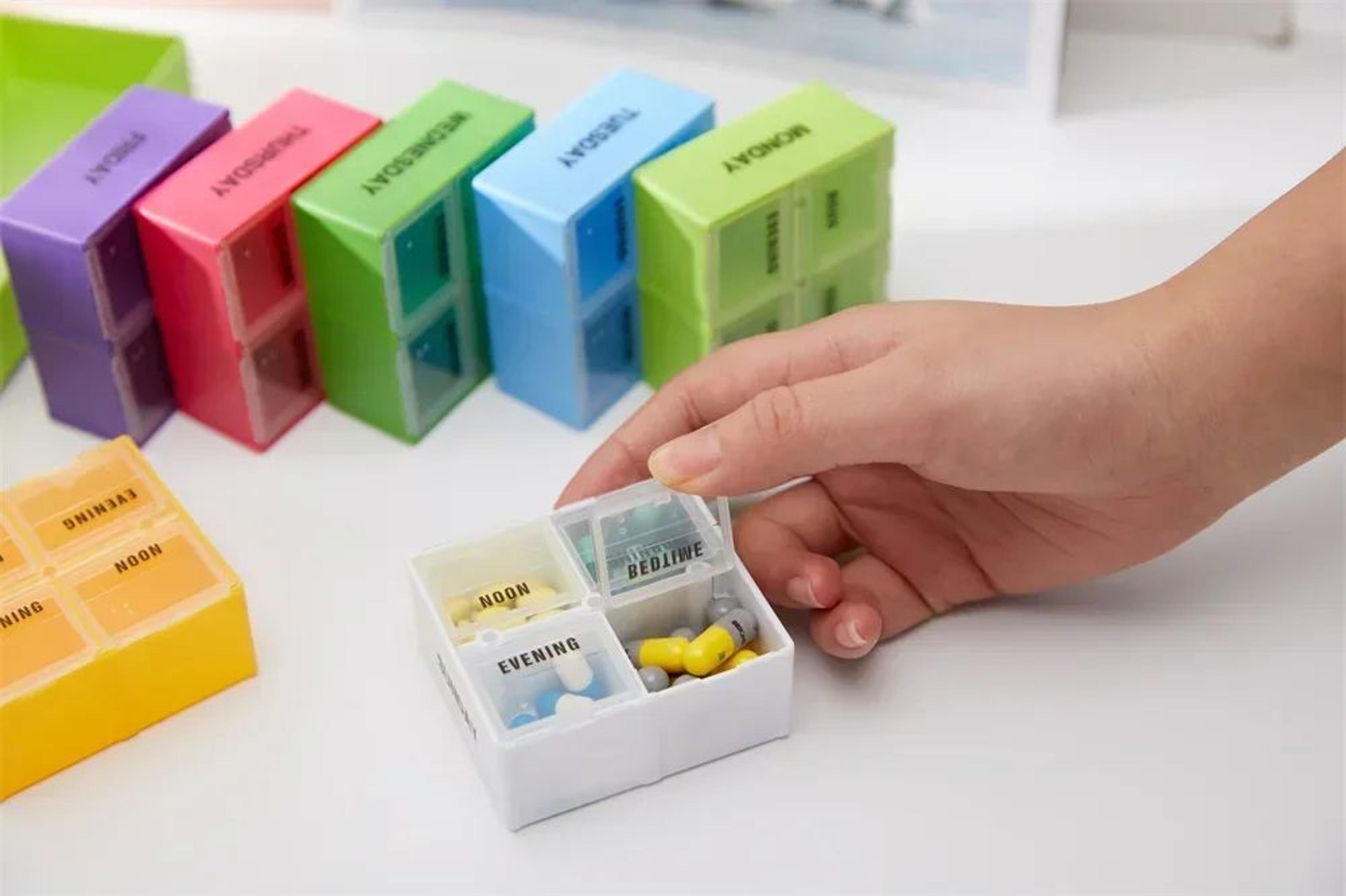 Rainbow 7 Day Pill Organizer Box 12