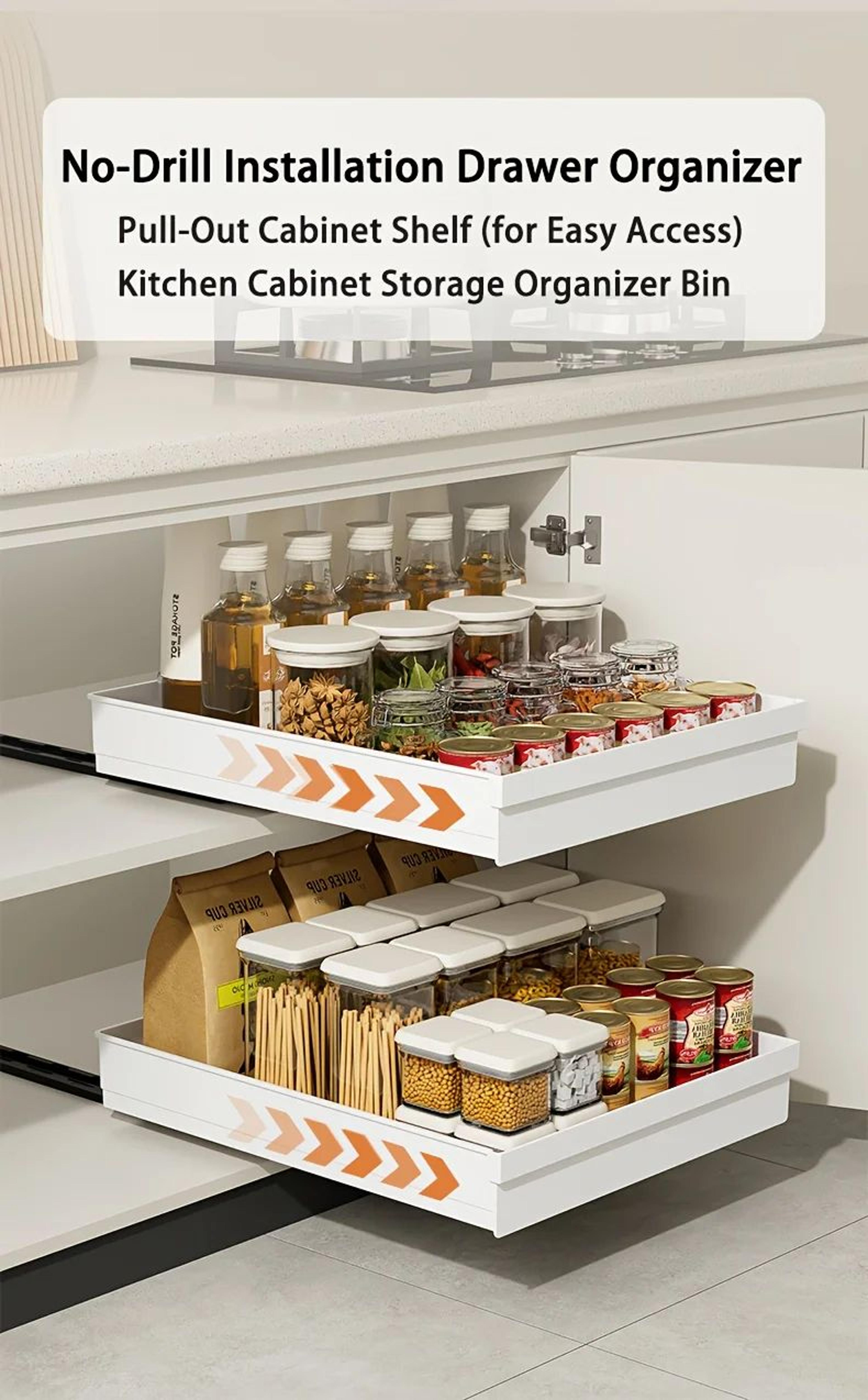 No Drill Slide Out Cabinet Organizer 6