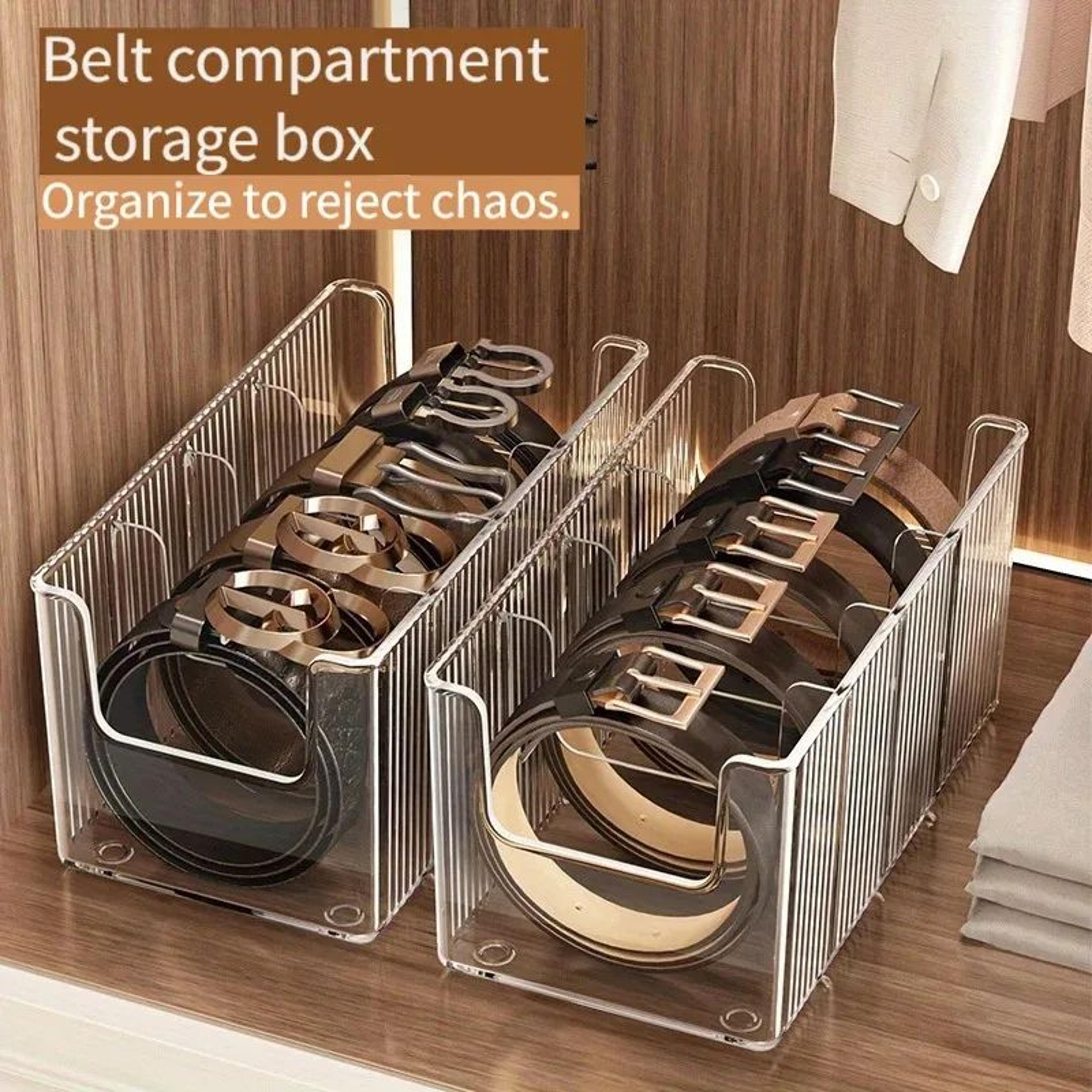 Transparent Belt And Tie Organizer Box 7