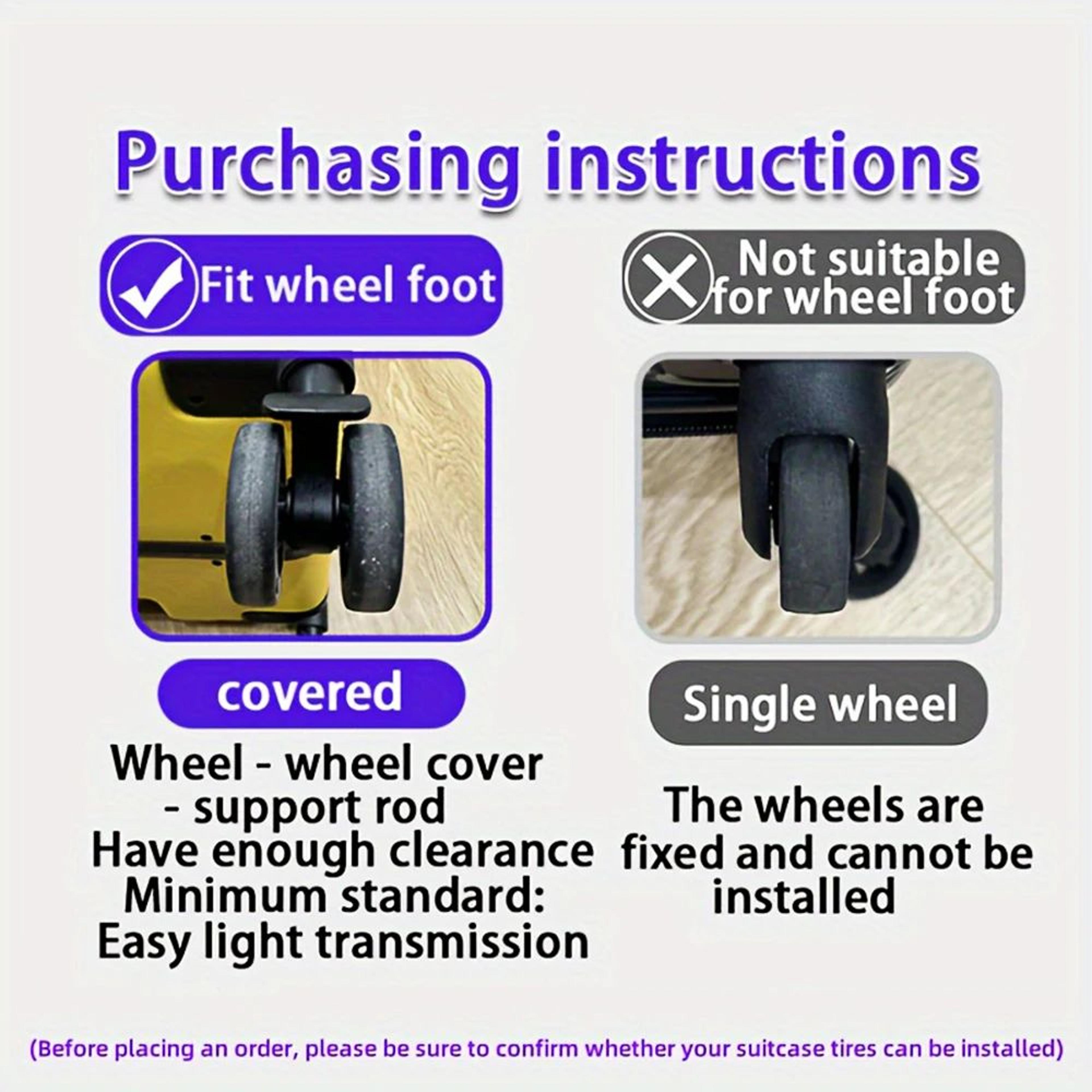 Silicone Luggage Wheel Cover Set 6
