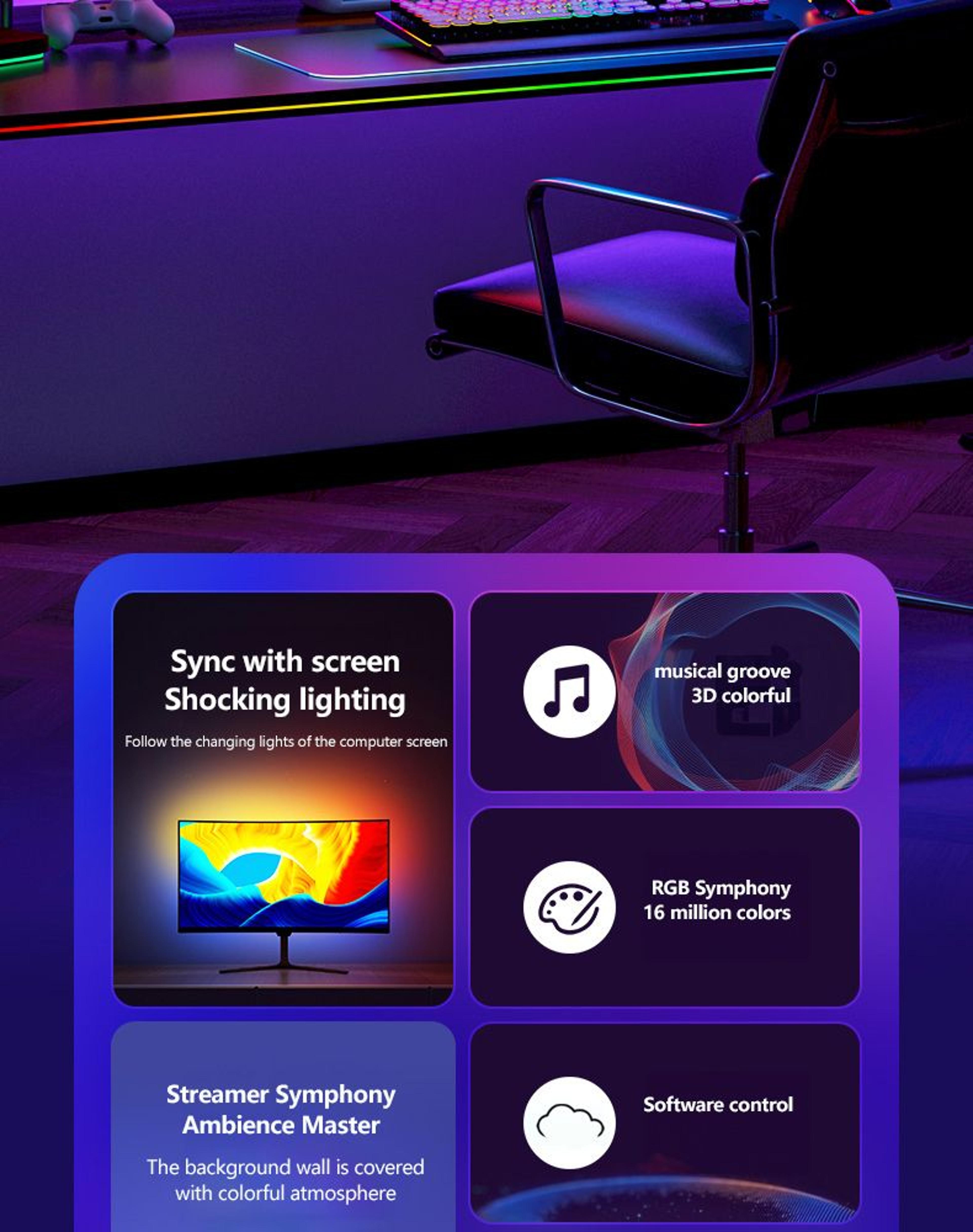 Smart RGB Ambient LED TV Backlight Strip 7