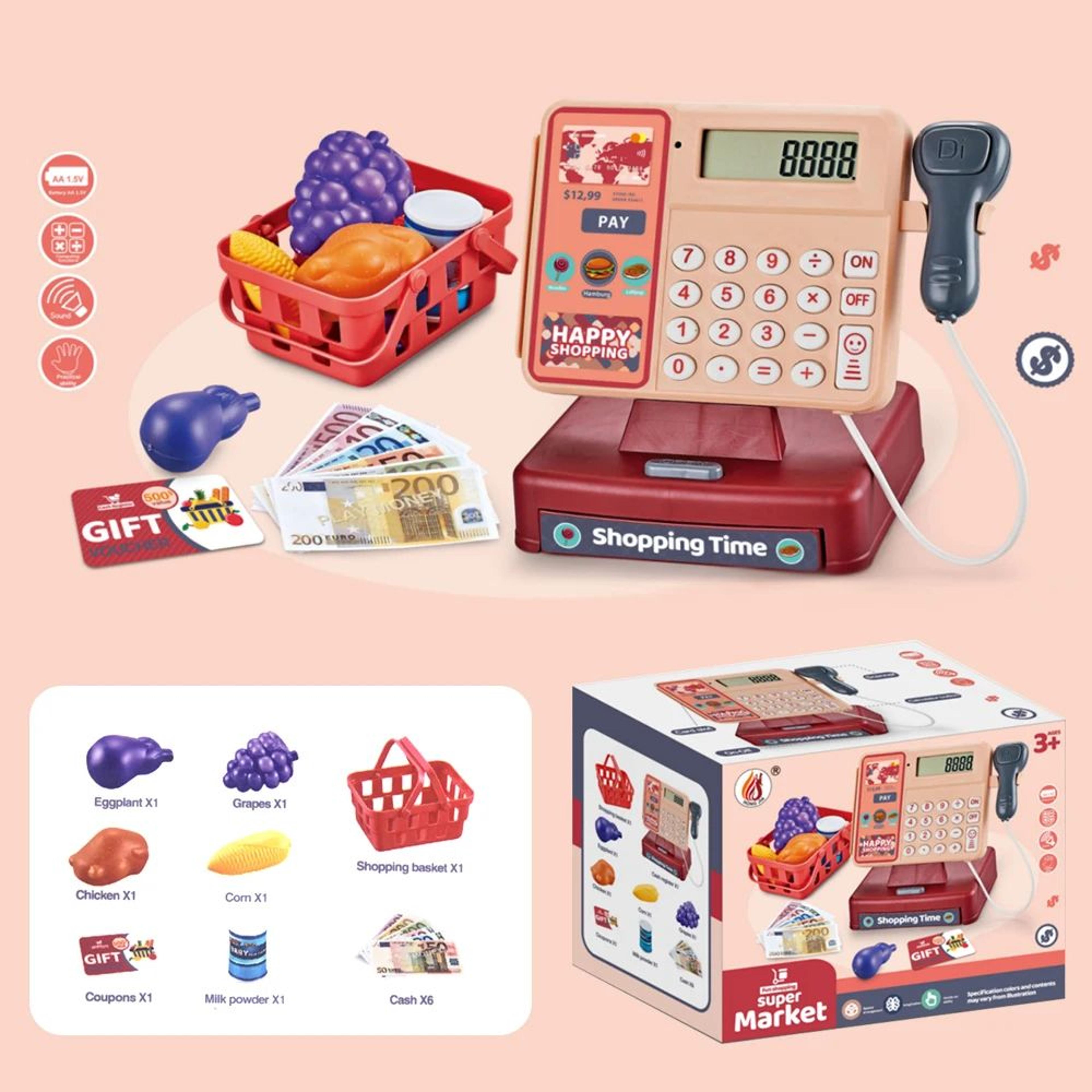 Kids Supermarket Cash Register Play Set 12