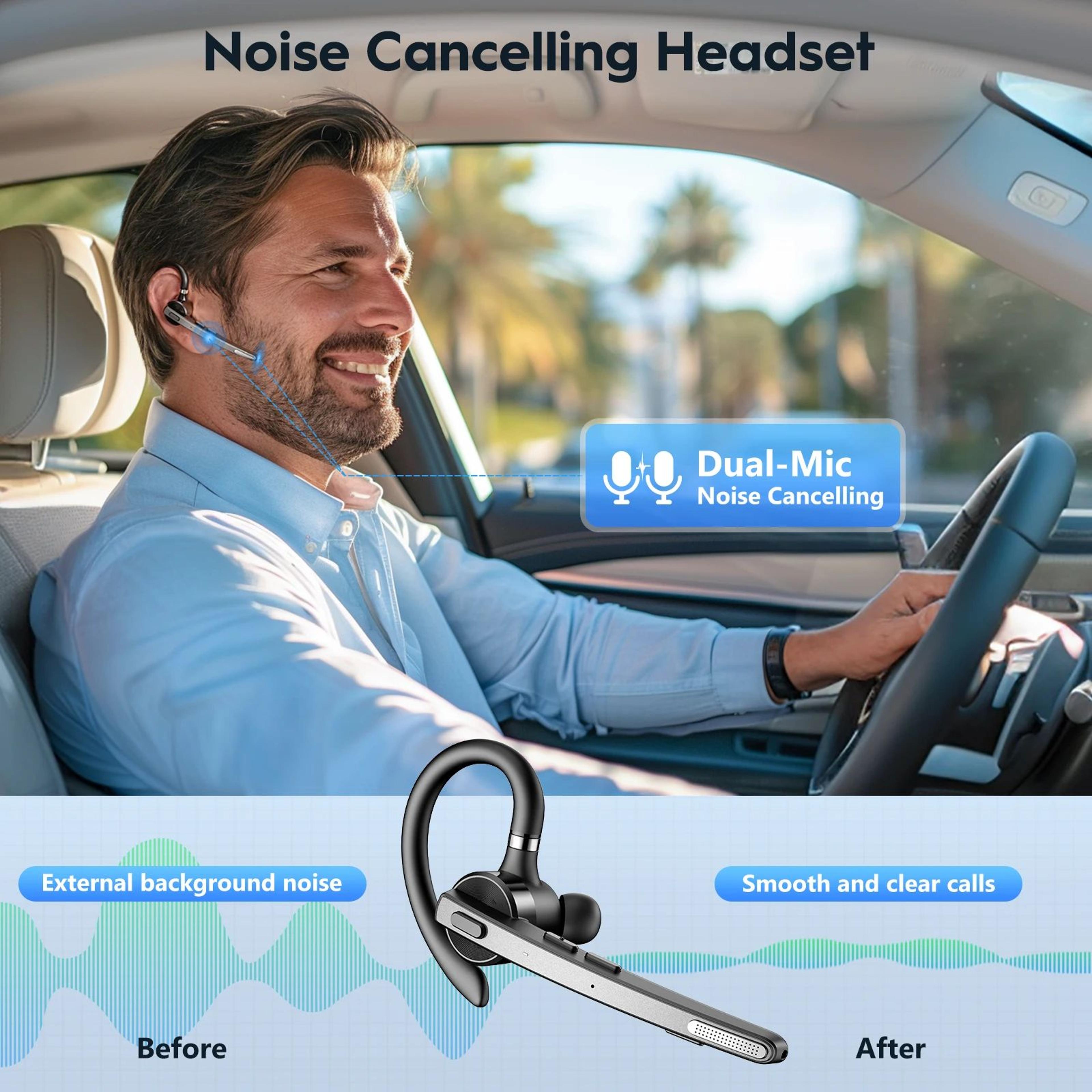 Bluetooth Wireless Headset DualMic Noise Cancelling 2