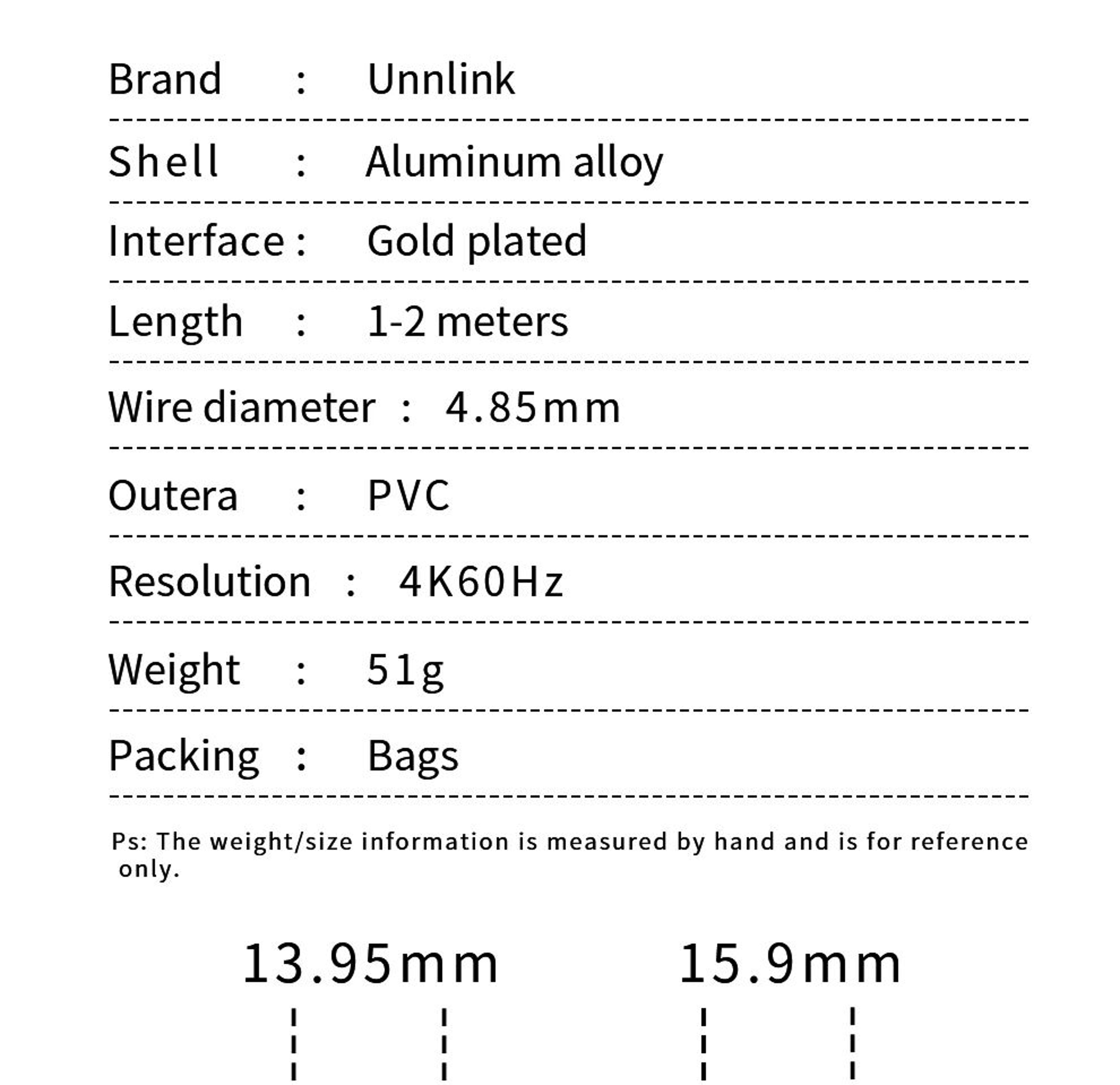 Unnlink DisplayPort To HDMI 4K Cable 21