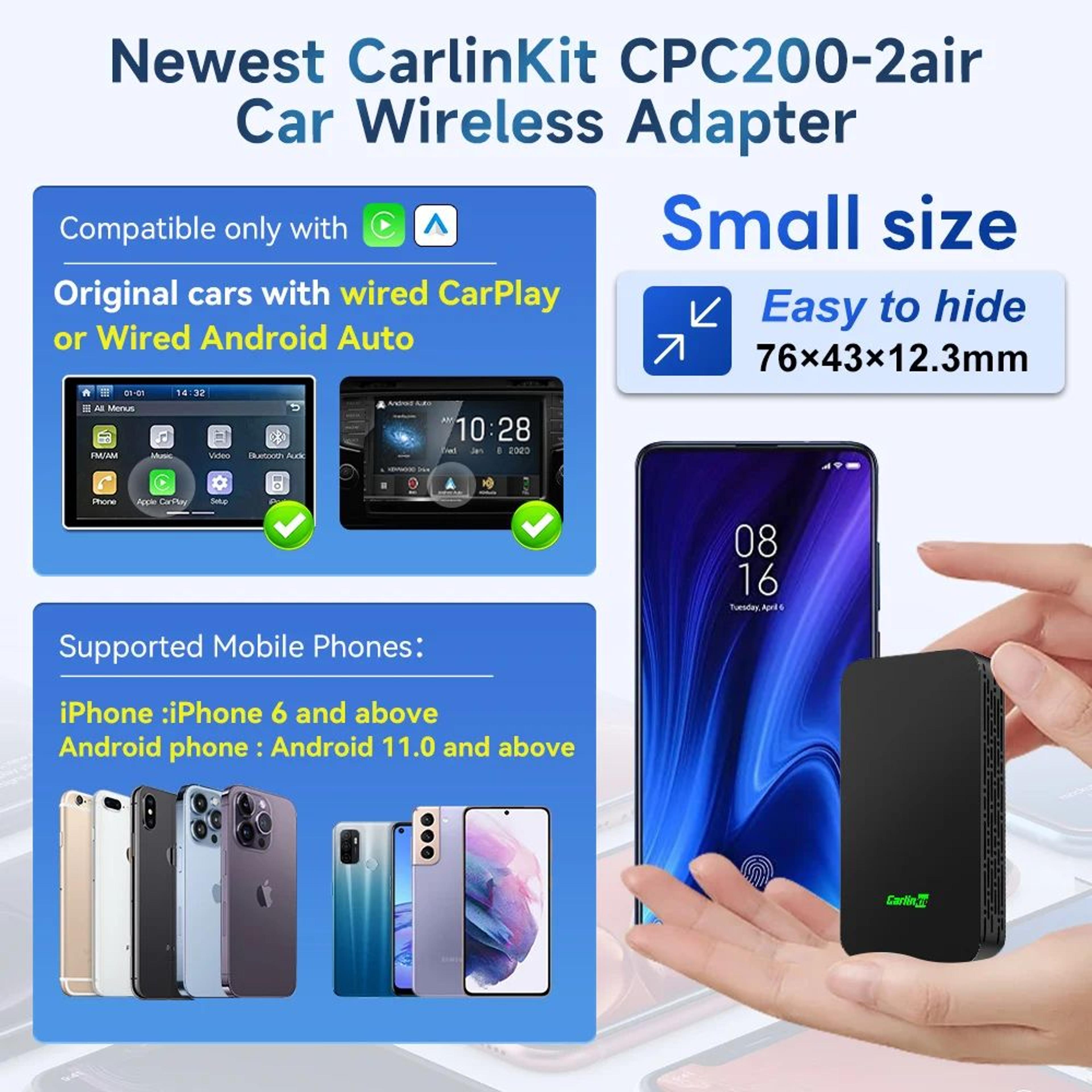 CarlinKit 50 Wireless CarPlay Android Auto Adapter 5