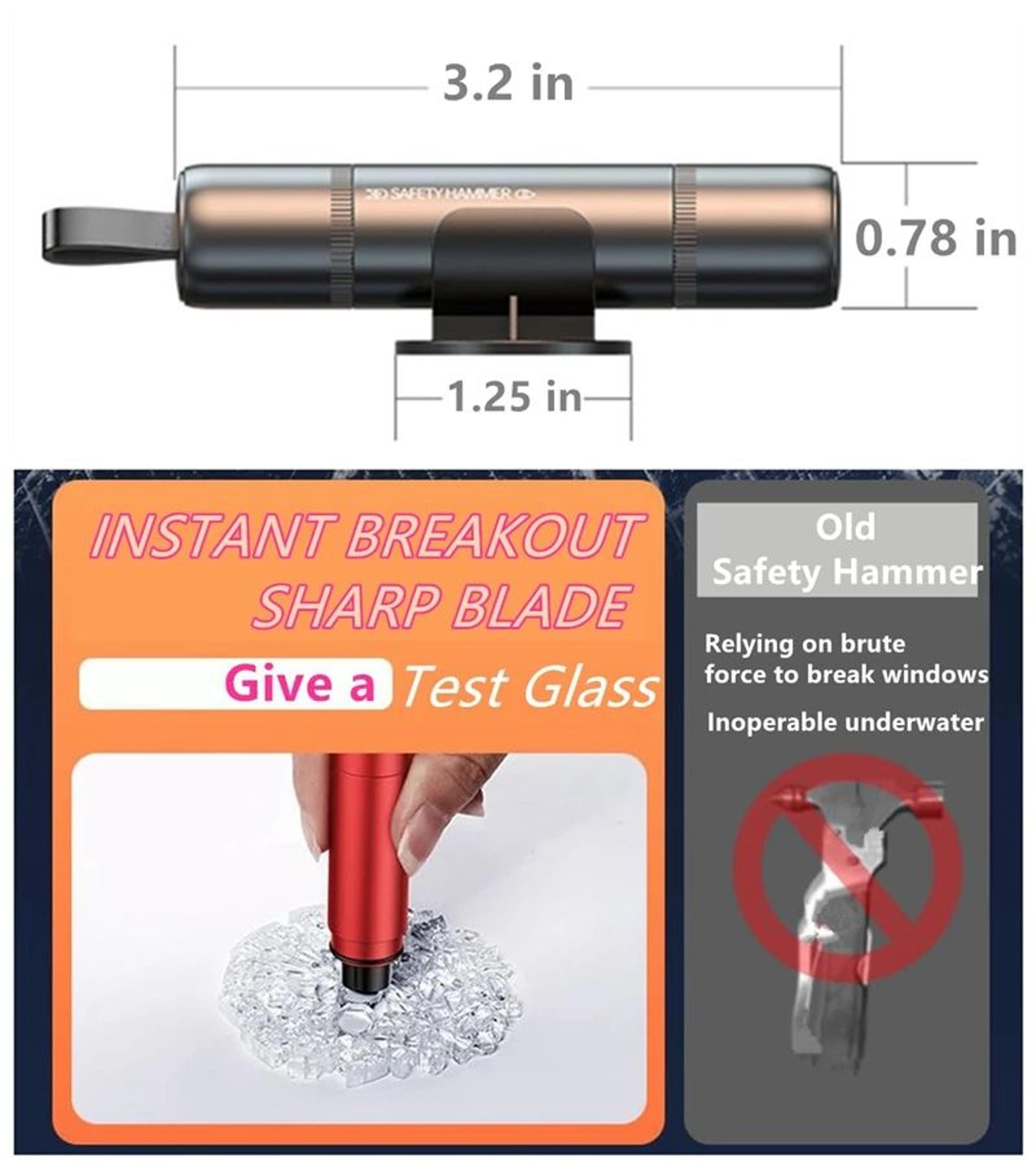 2 In 1 Car Safety Hammer Rescue Tool 4