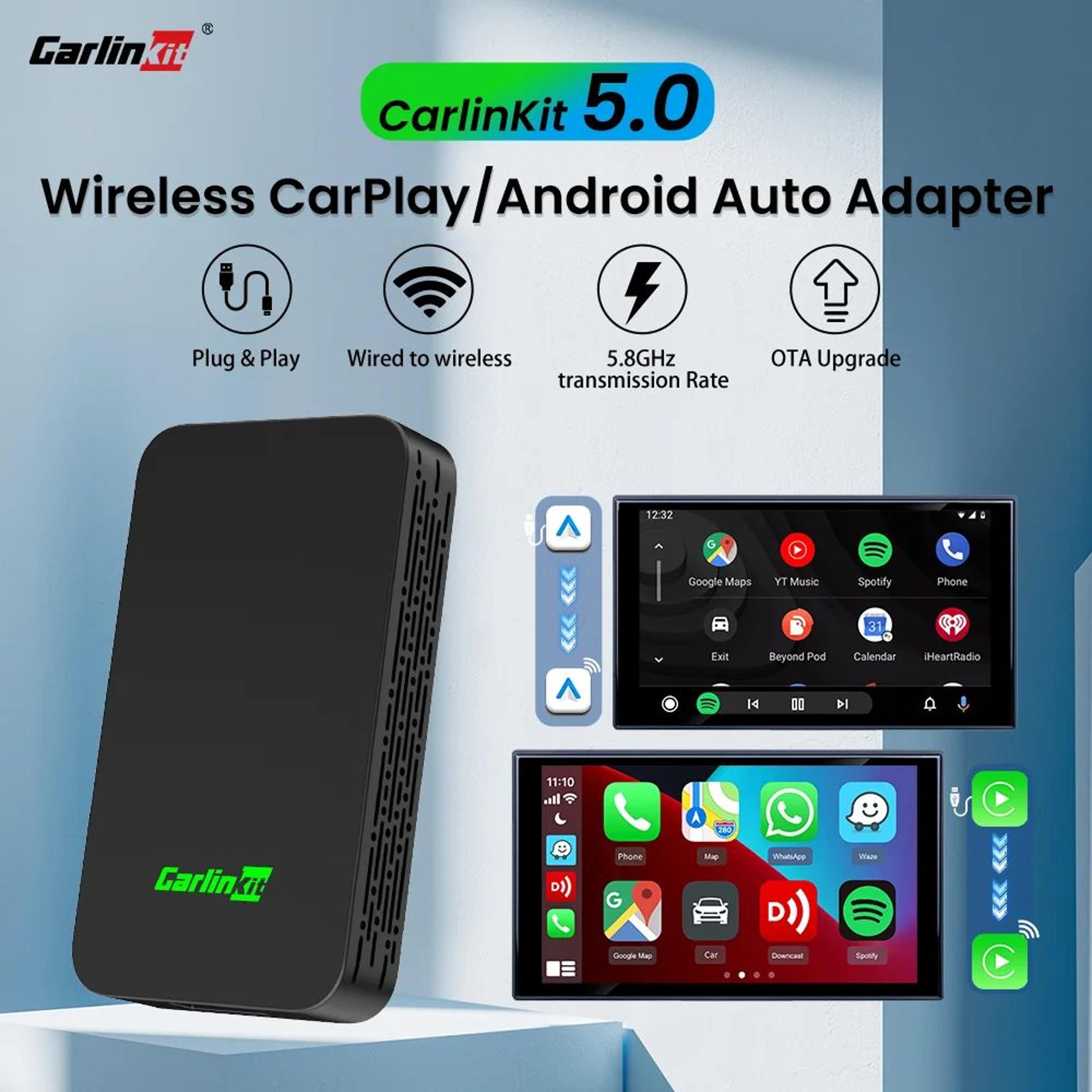 Carlin Kit 50 Wireless CarPlay Android Auto Adapter 0