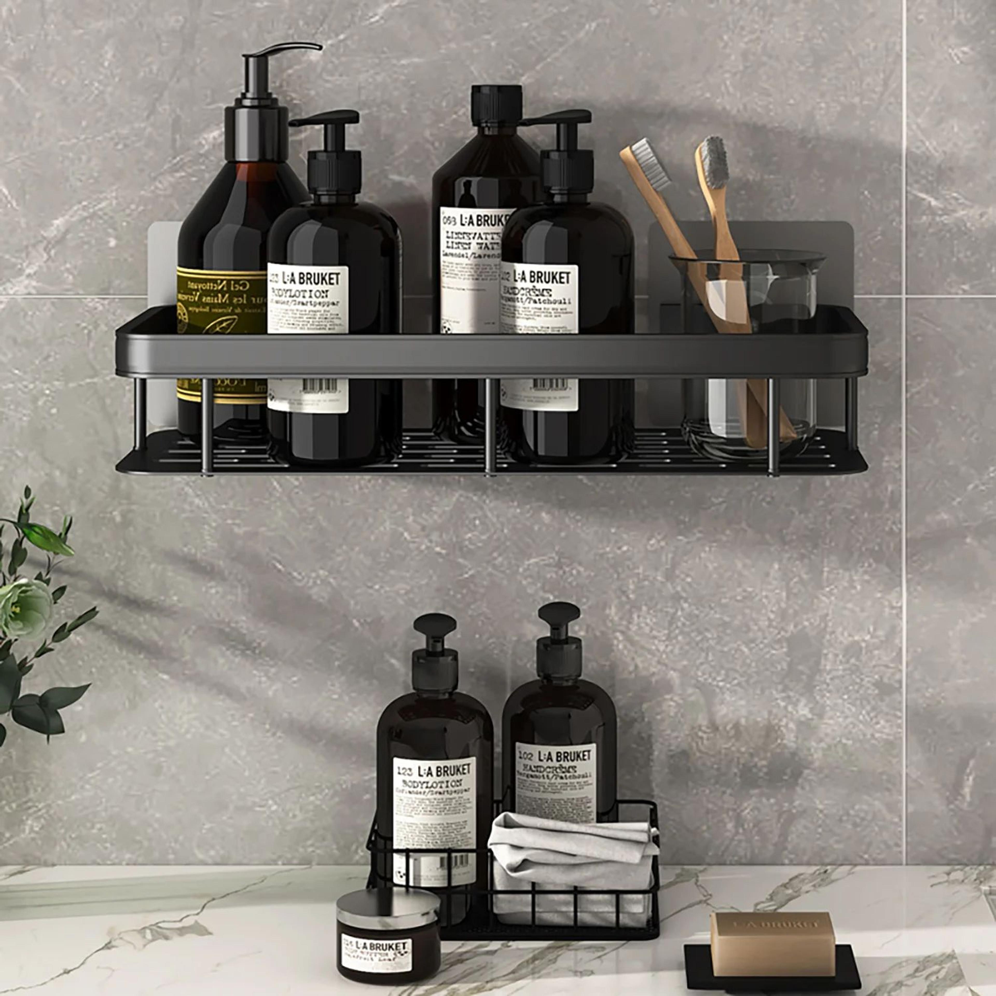 No Drill Wall Mounted Bathroom Corner Shelf 2