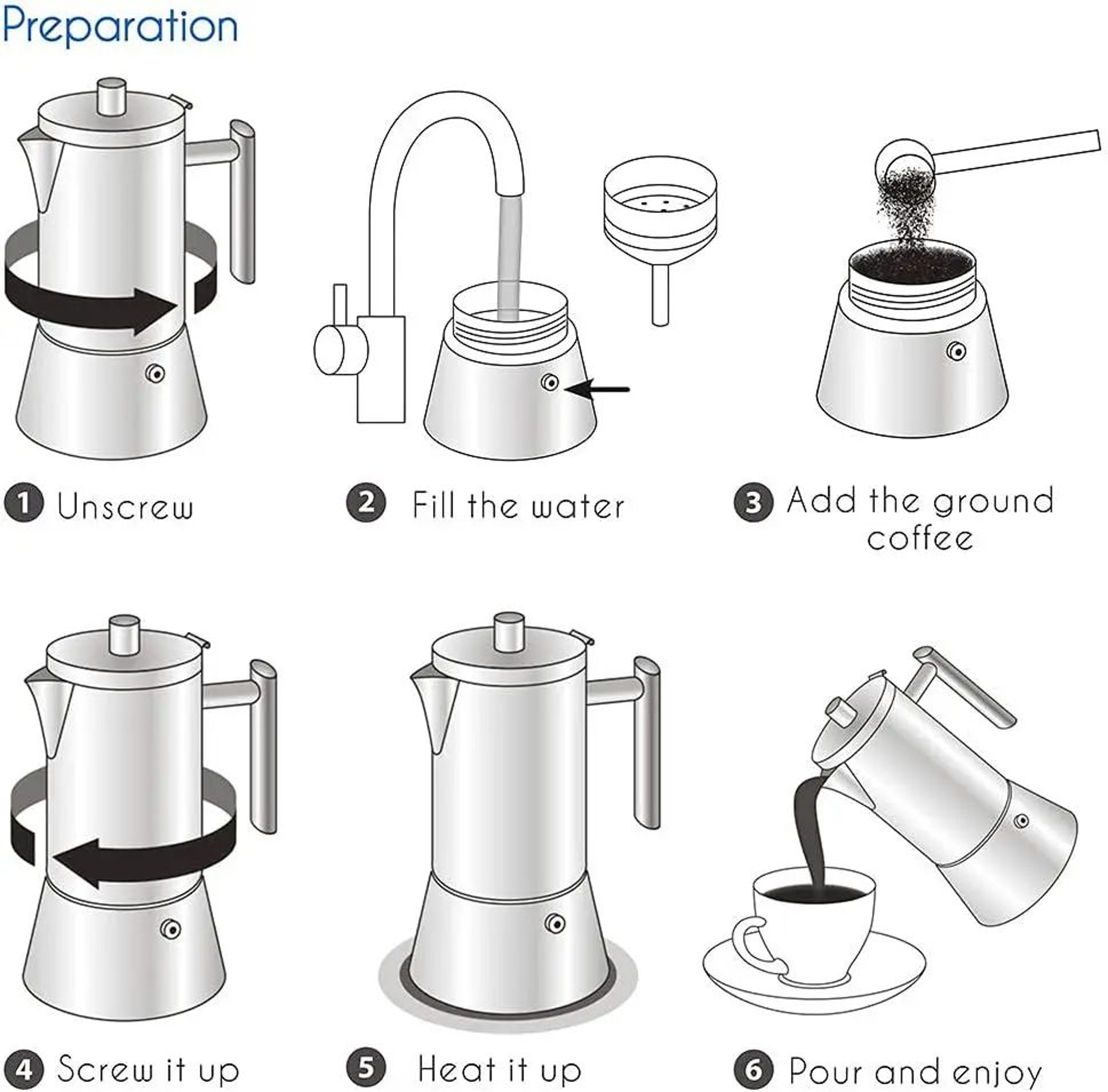 Stainless Steel Stovetop Espresso Moka Pot 3