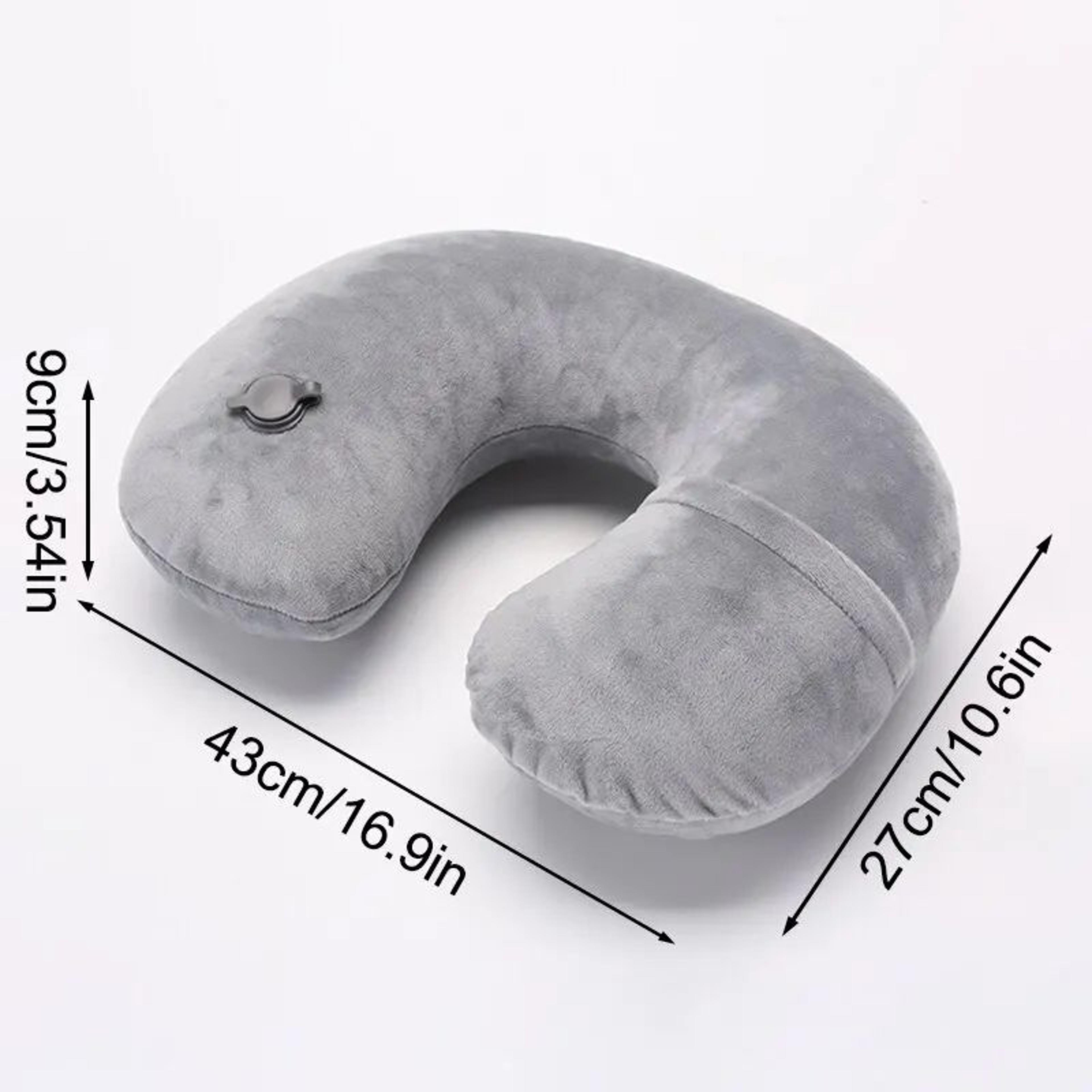 Inflatable U Shaped Travel Neck Pillow Gray 2