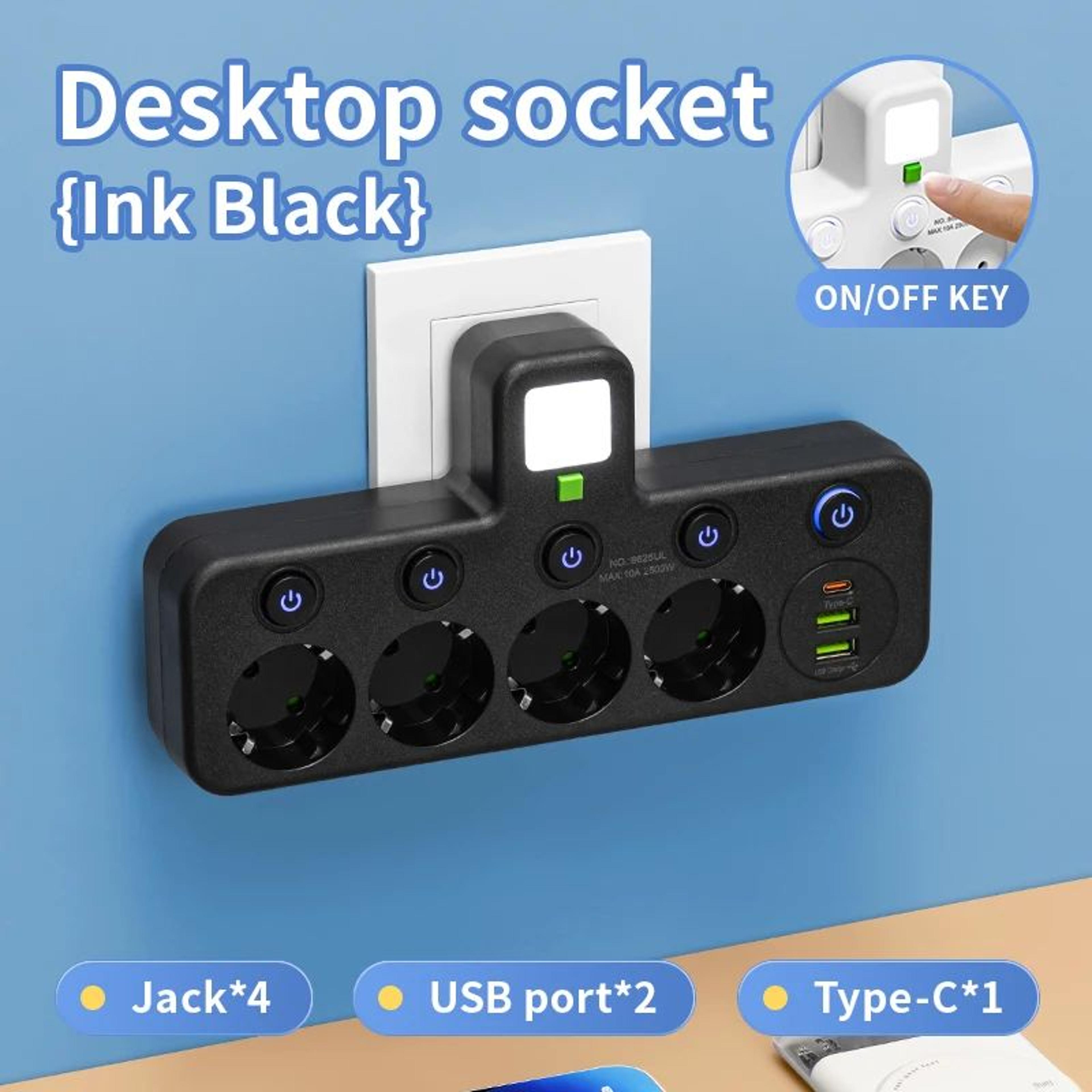 EU 4Socket Wall Power Outlet 15