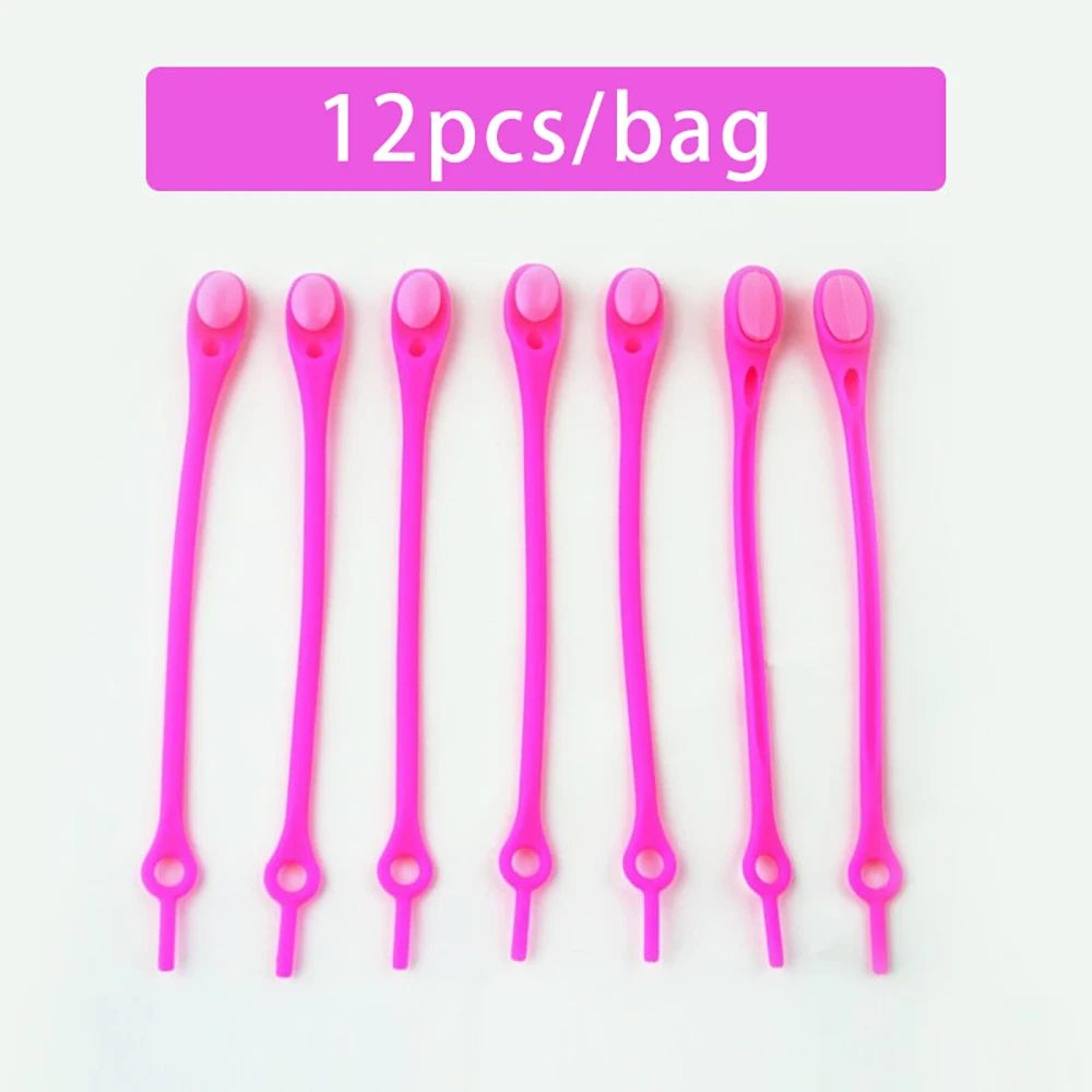12 PCS NoTie Stretch Silicone Shoelaces 20