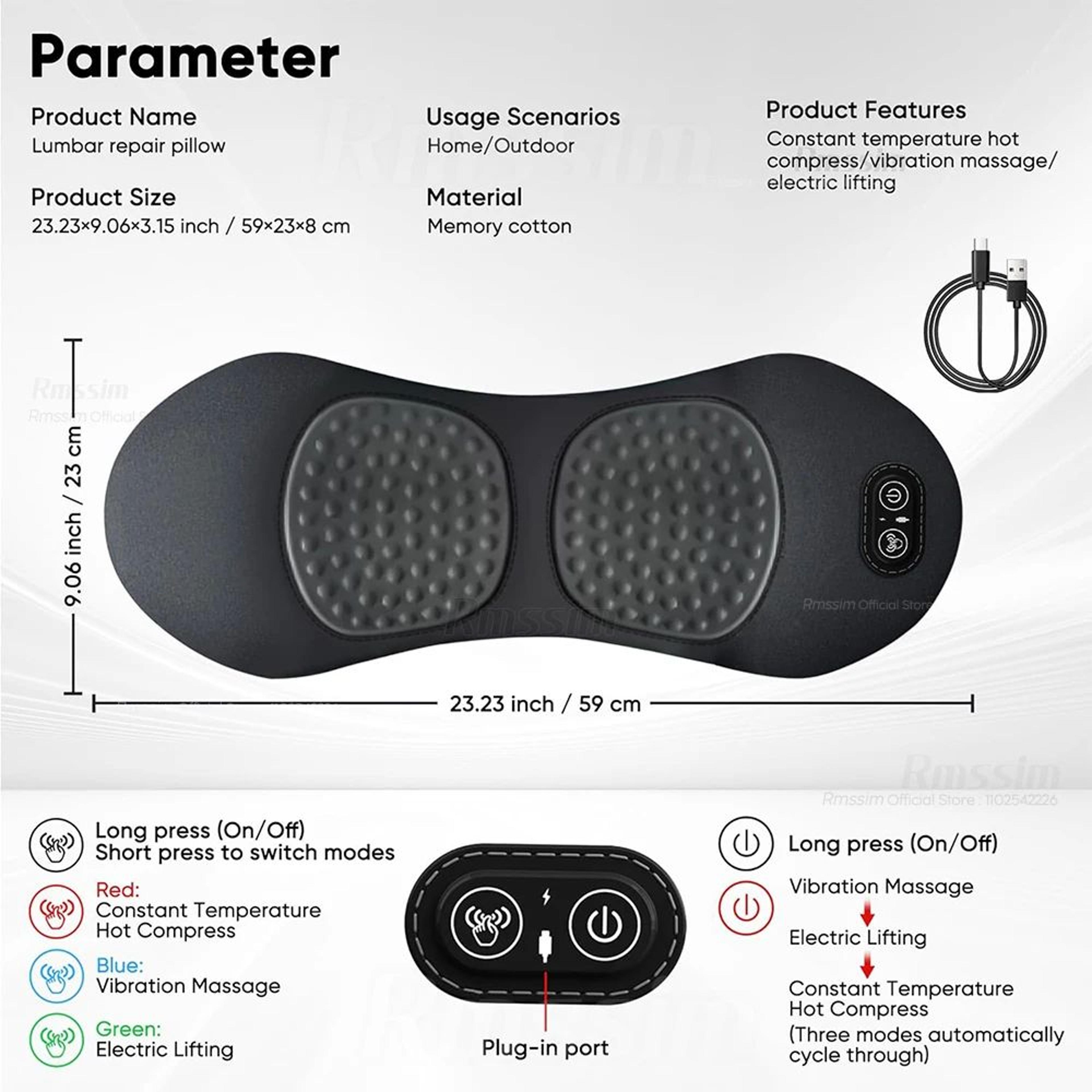 3in1 Electric Lumbar Support Pillow 6