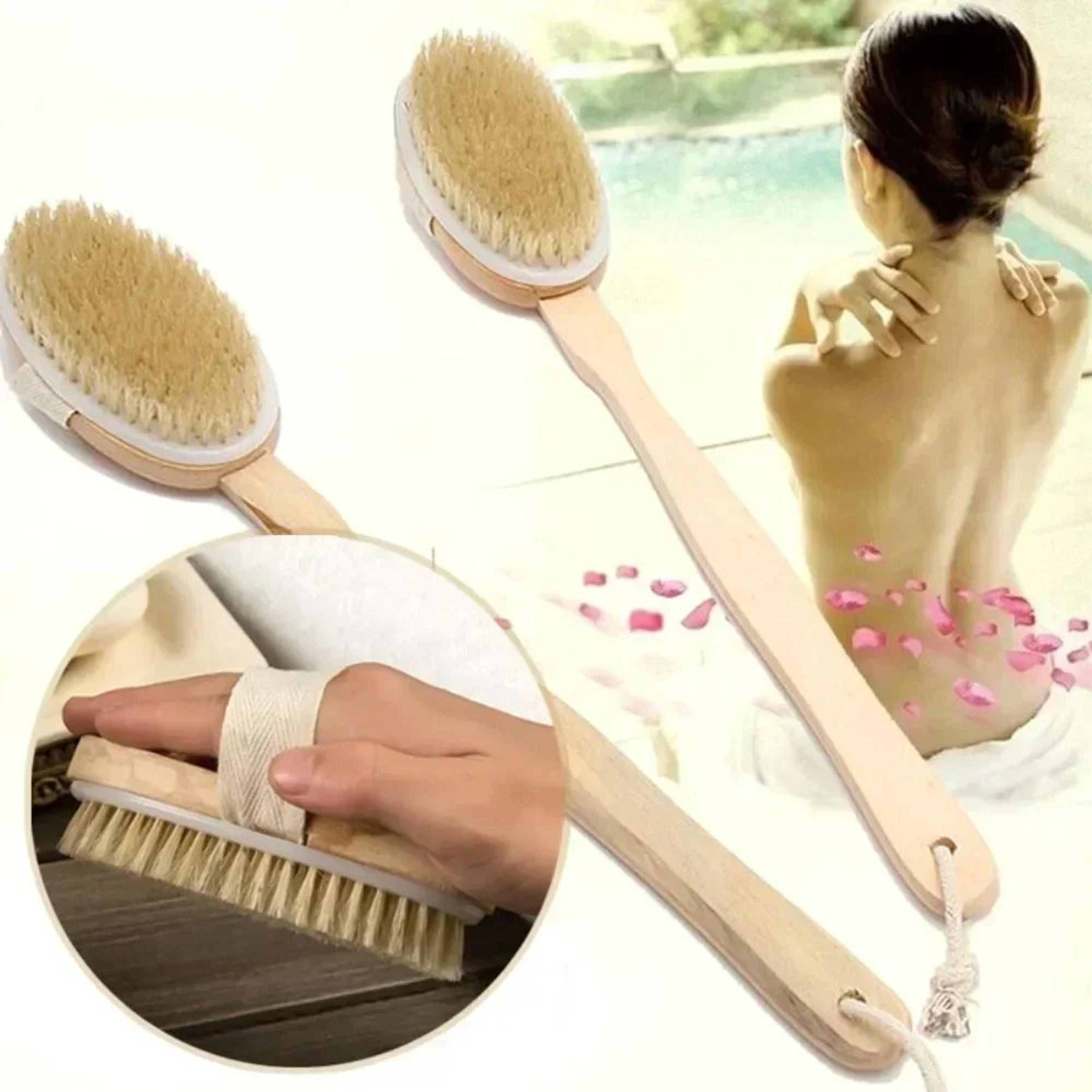 Natural Bristle Back Scrubber Shower Brush 3