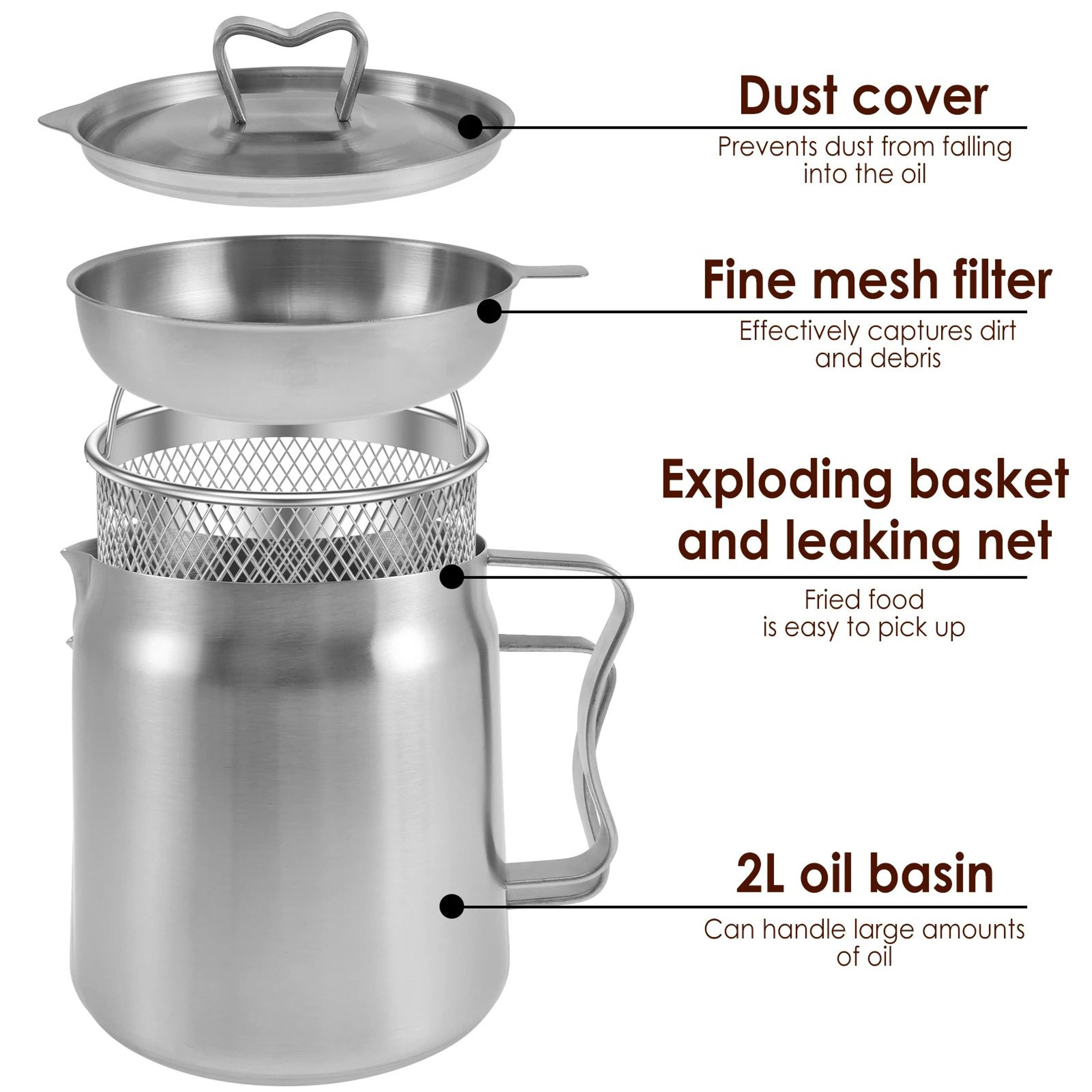 Stainless Steel Oil Strainer Pot 14