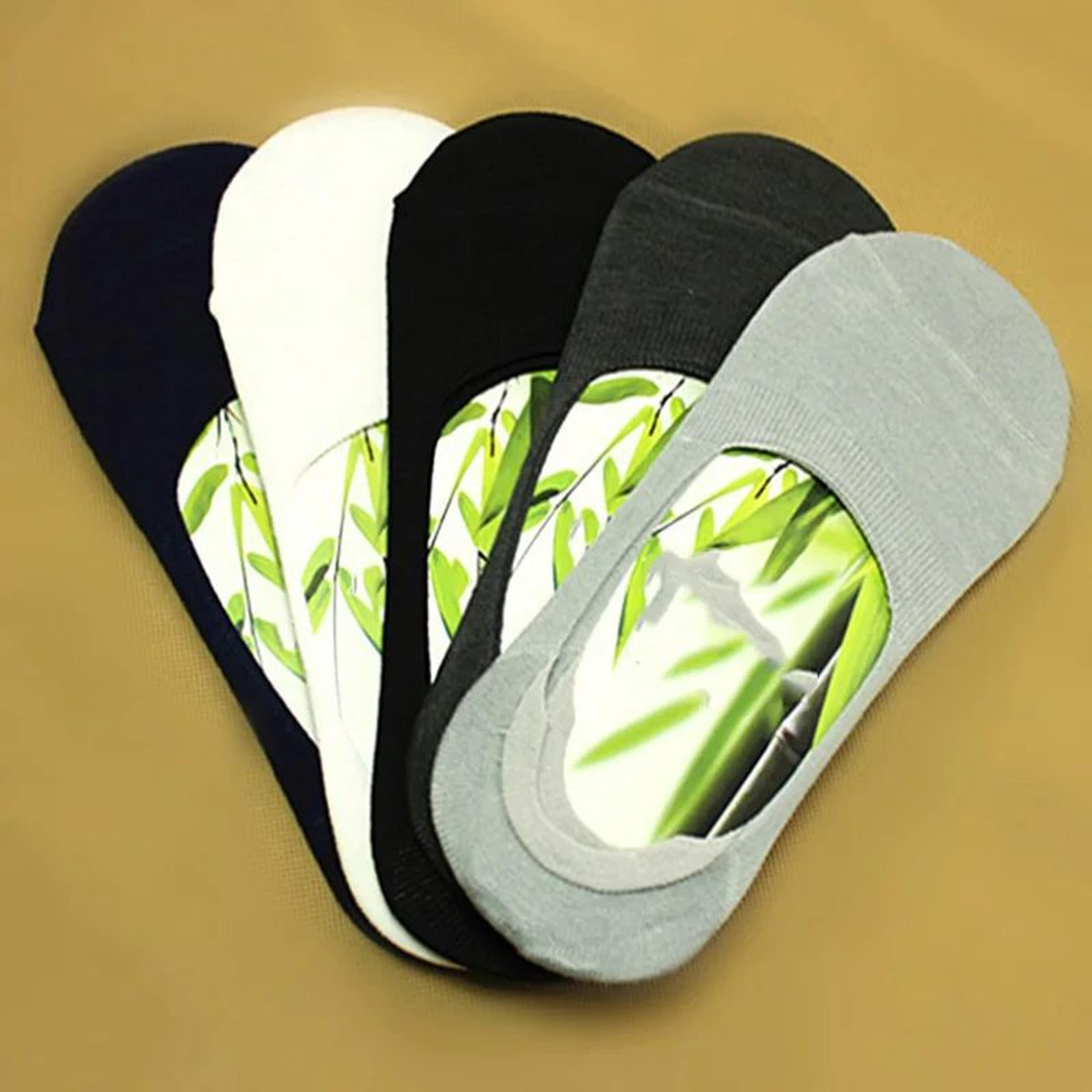 Men Bamboo No Show Non Slip Socks 2