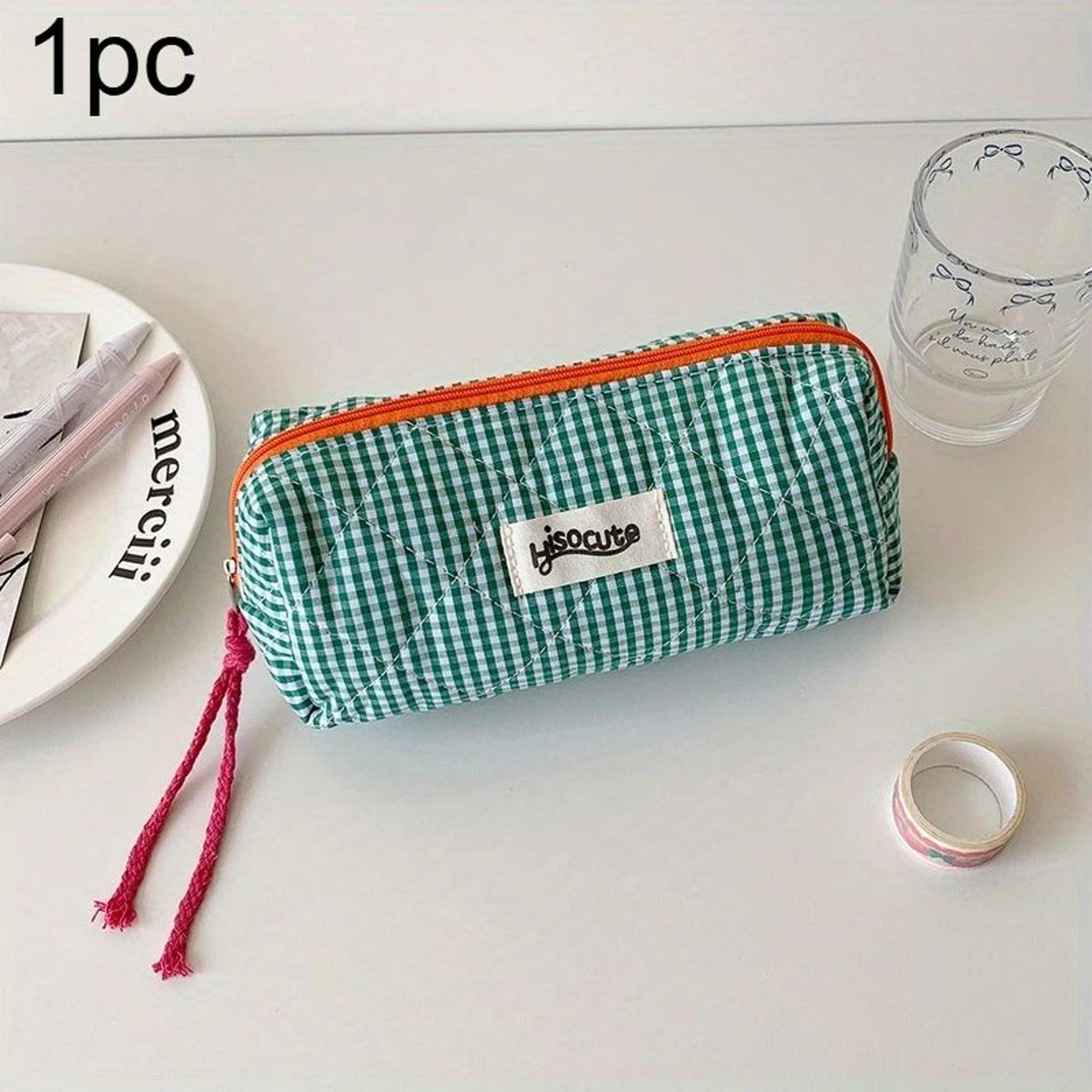 Color Block Checkered Cosmetic Storage Bag 8