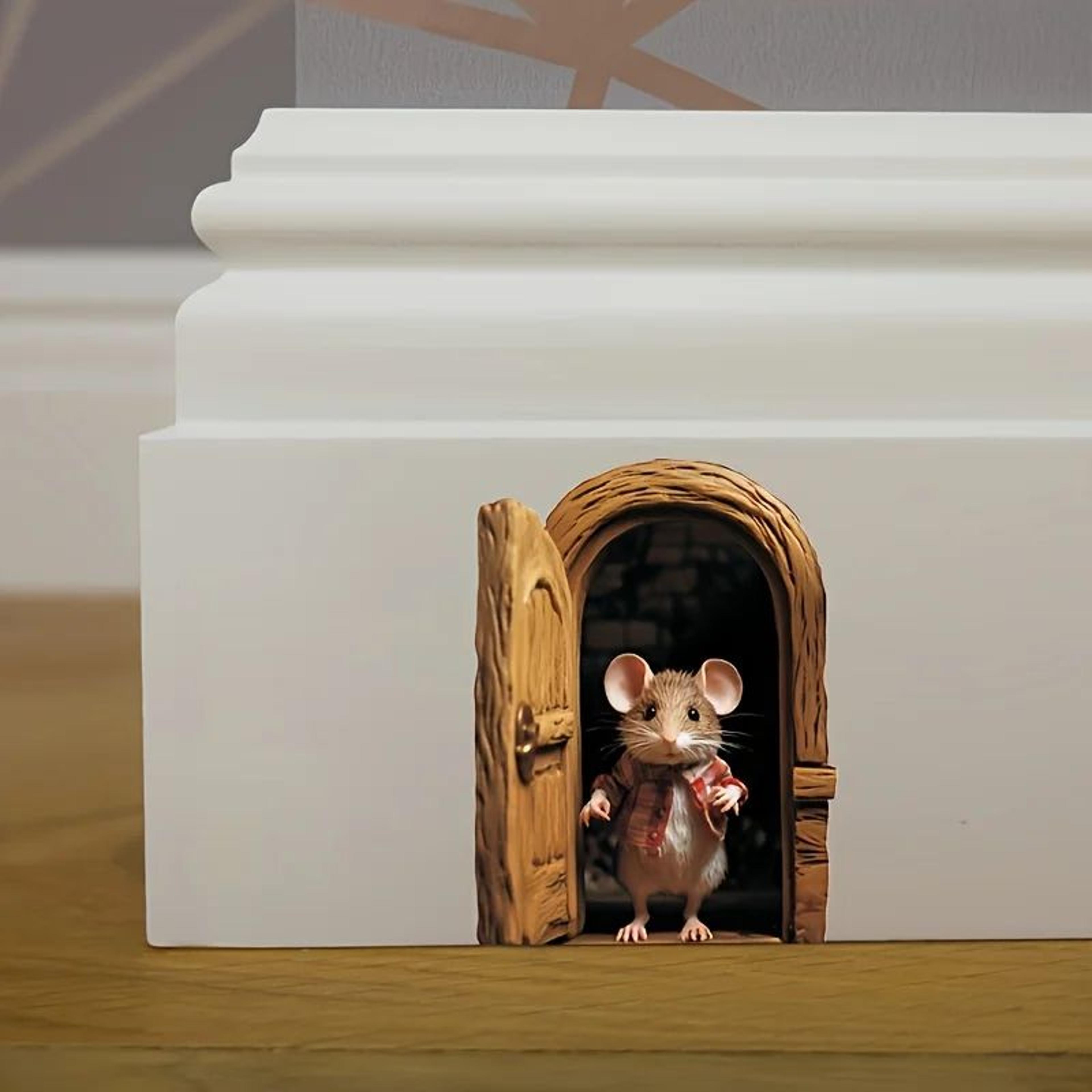 Mouse Hole Wall Sticker Decals Set 1