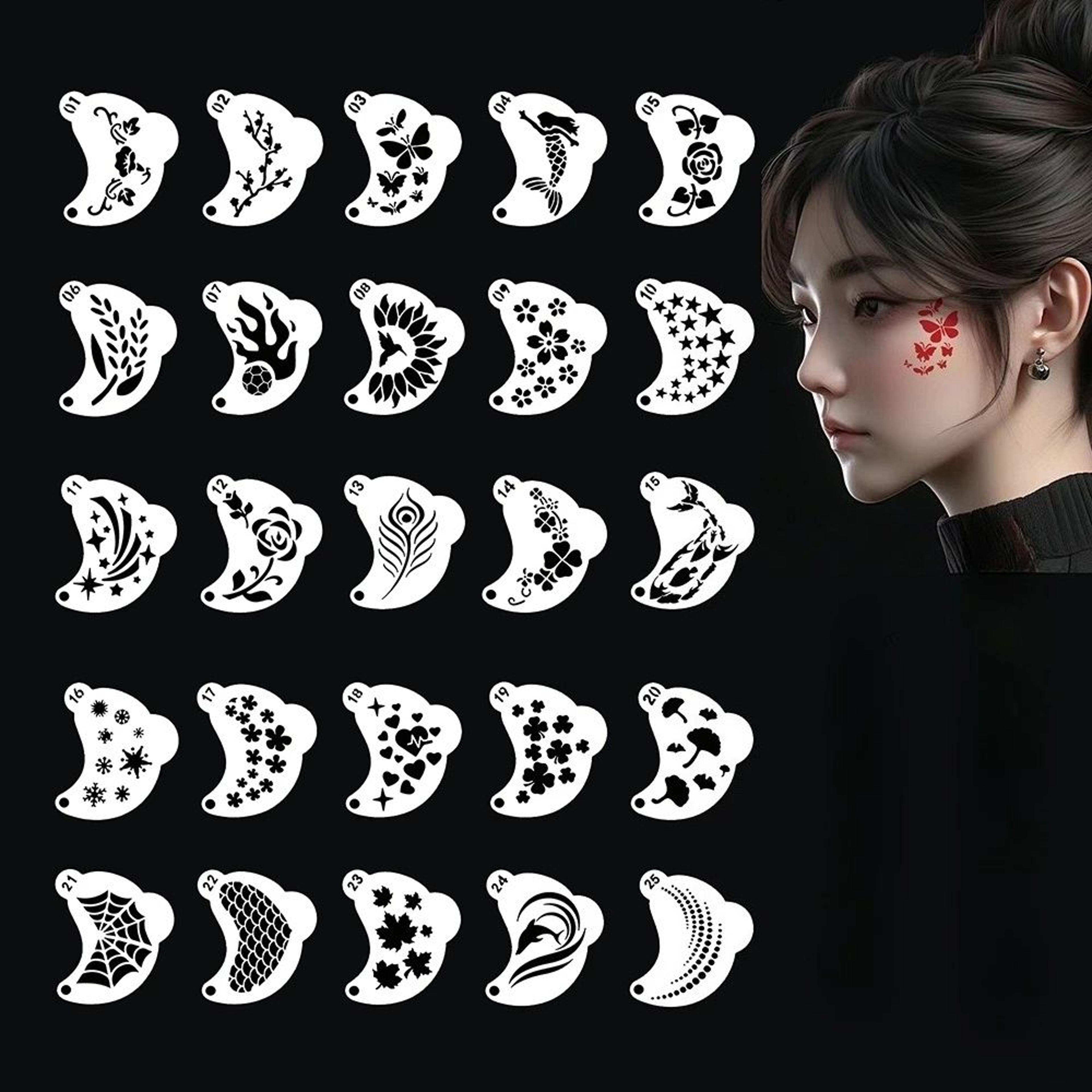 Reusable Face Painting Stencils Set 1