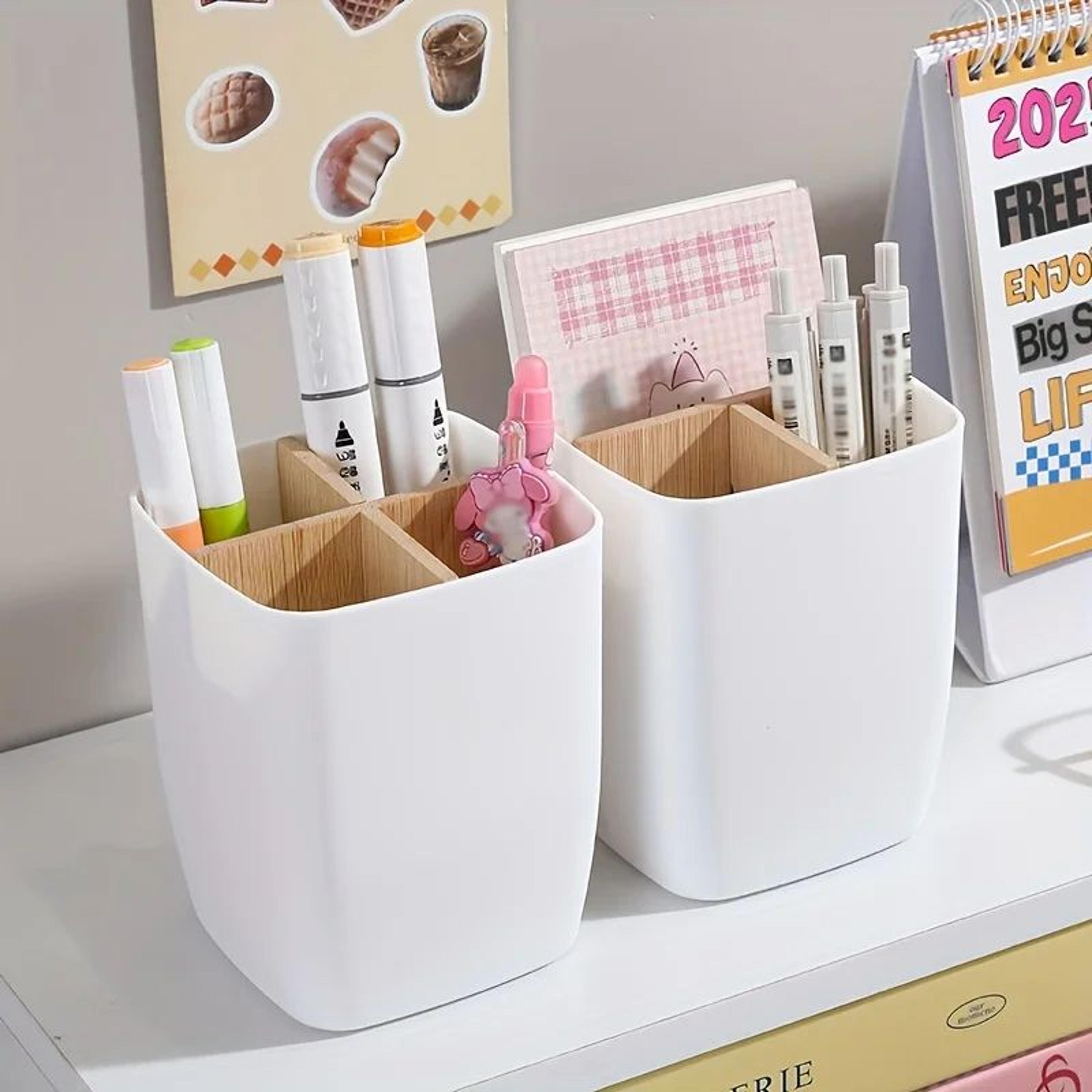Bamboo Desk Organizer Storage Box 4