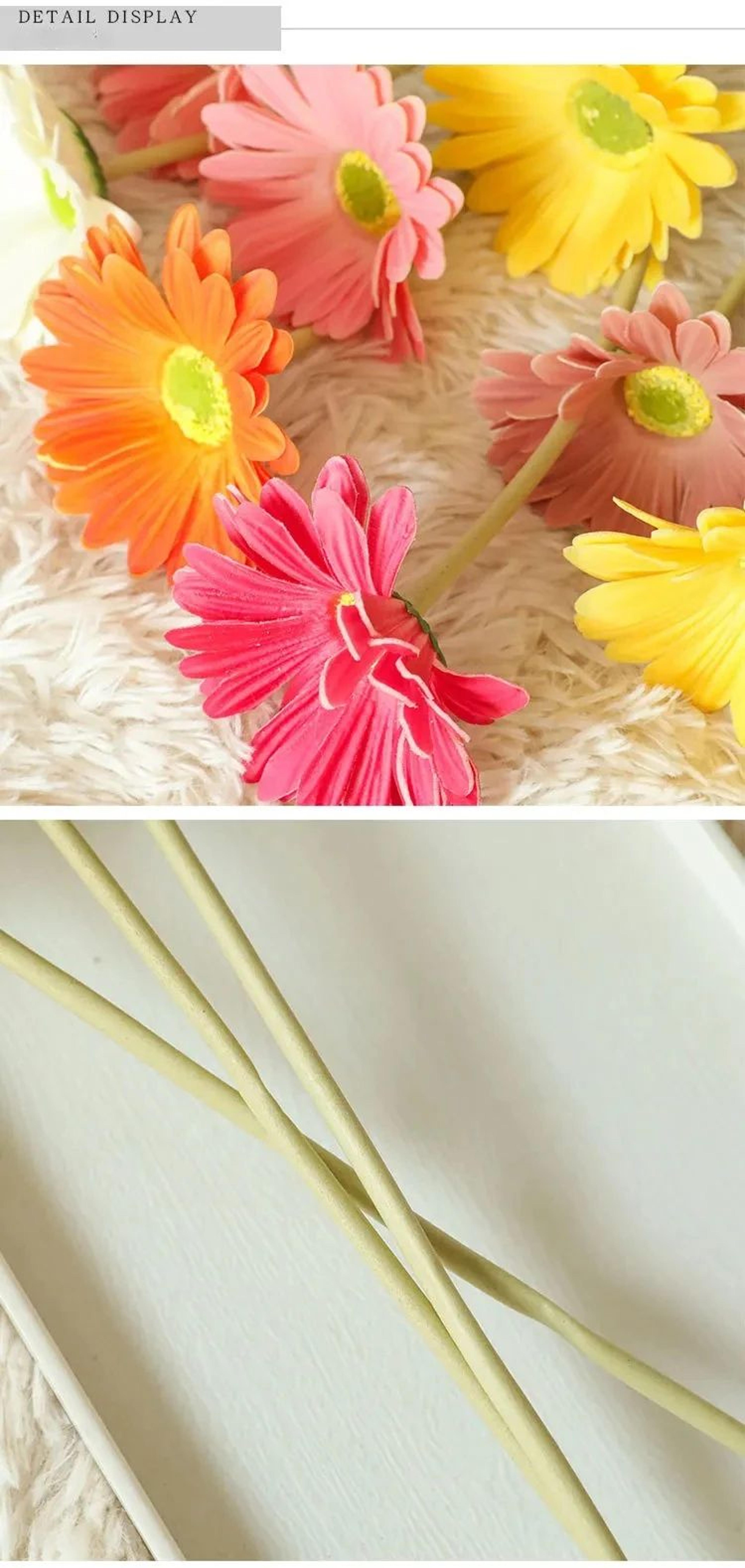 Artificial Gerbera Flower Stems Set 7