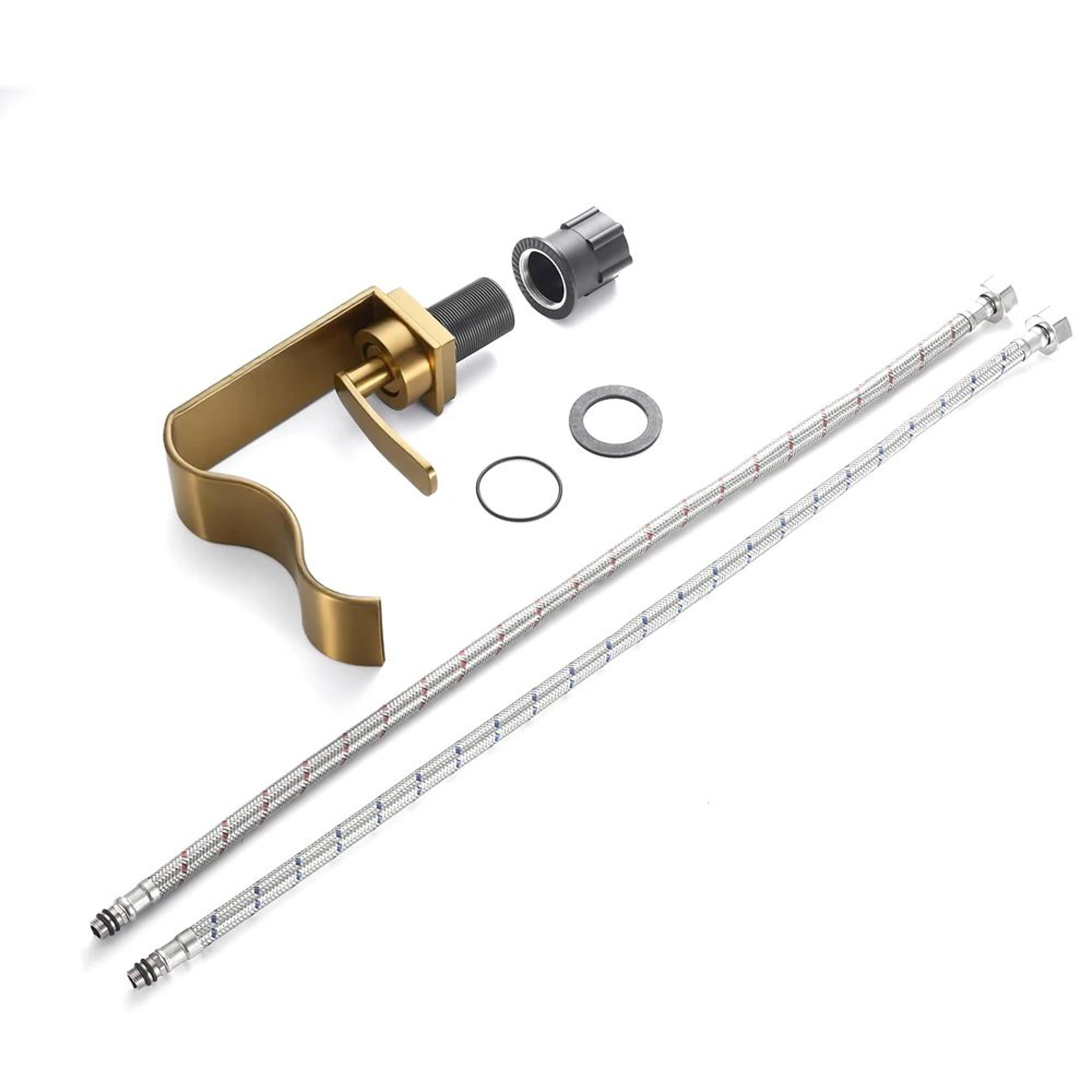 Luxury Brushed Gold Bathroom Sink Faucet 4