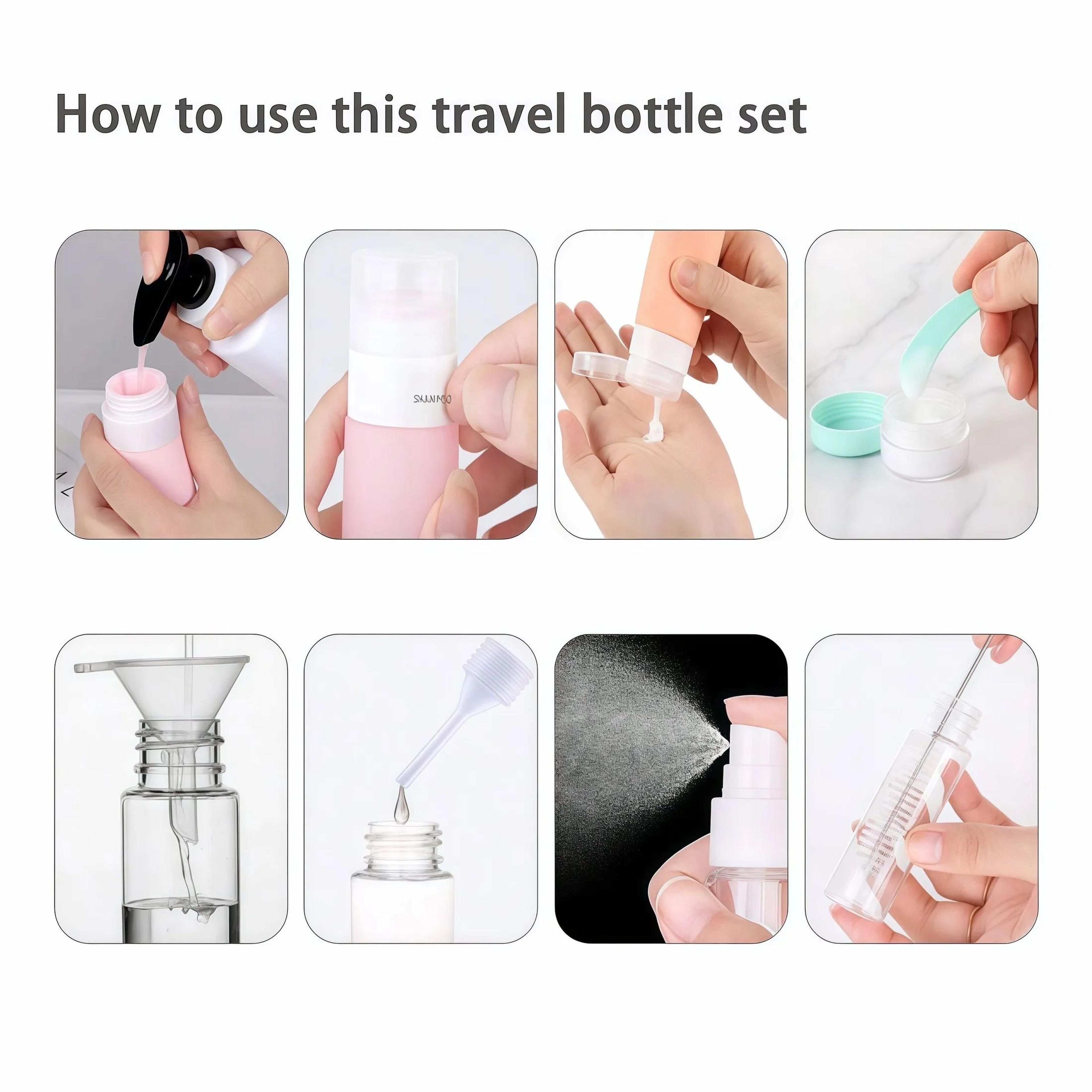 16 Pack TSAApproved Silicone Travel Bottle Set 7