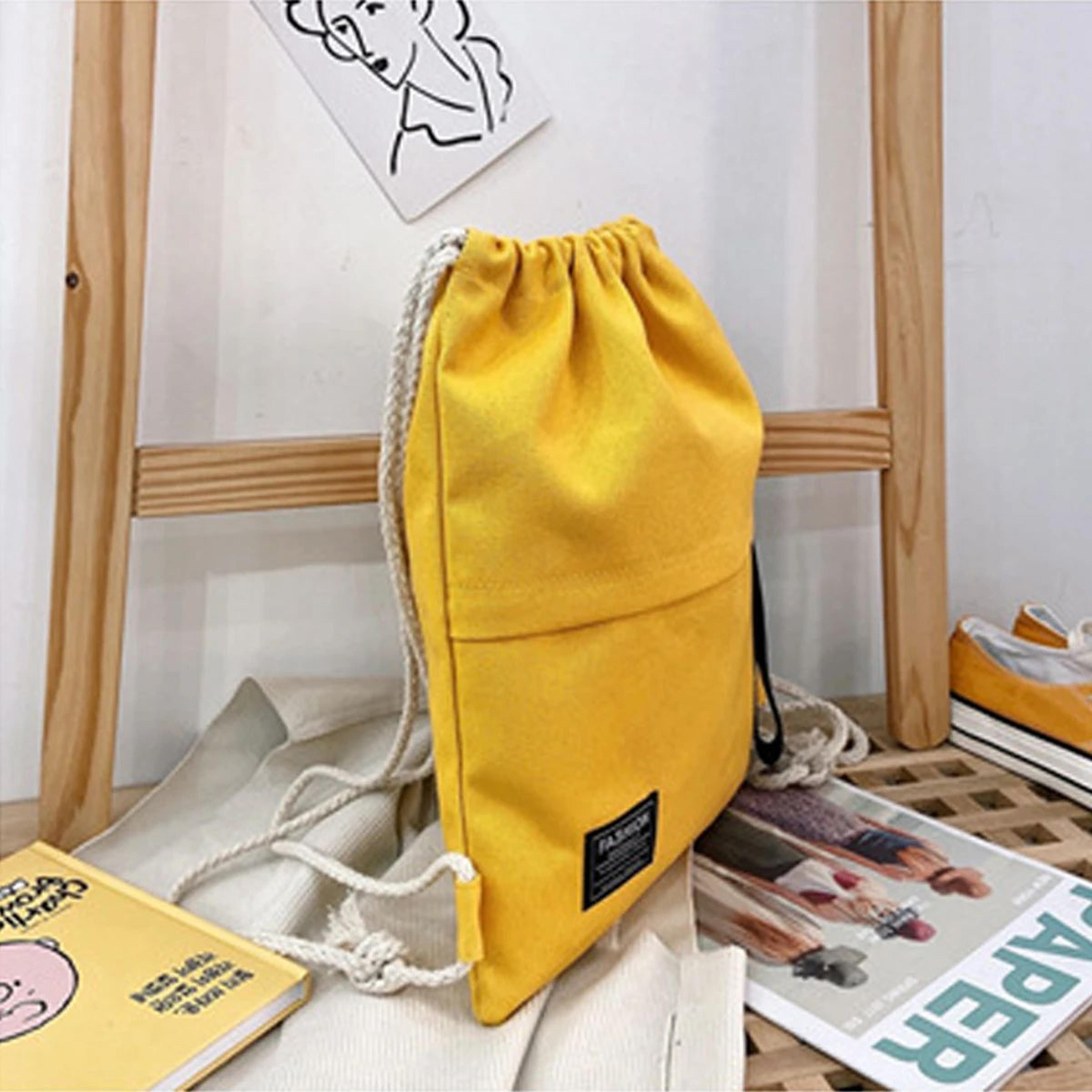 Canvas Double Shoulder Drawstring Backpack 3