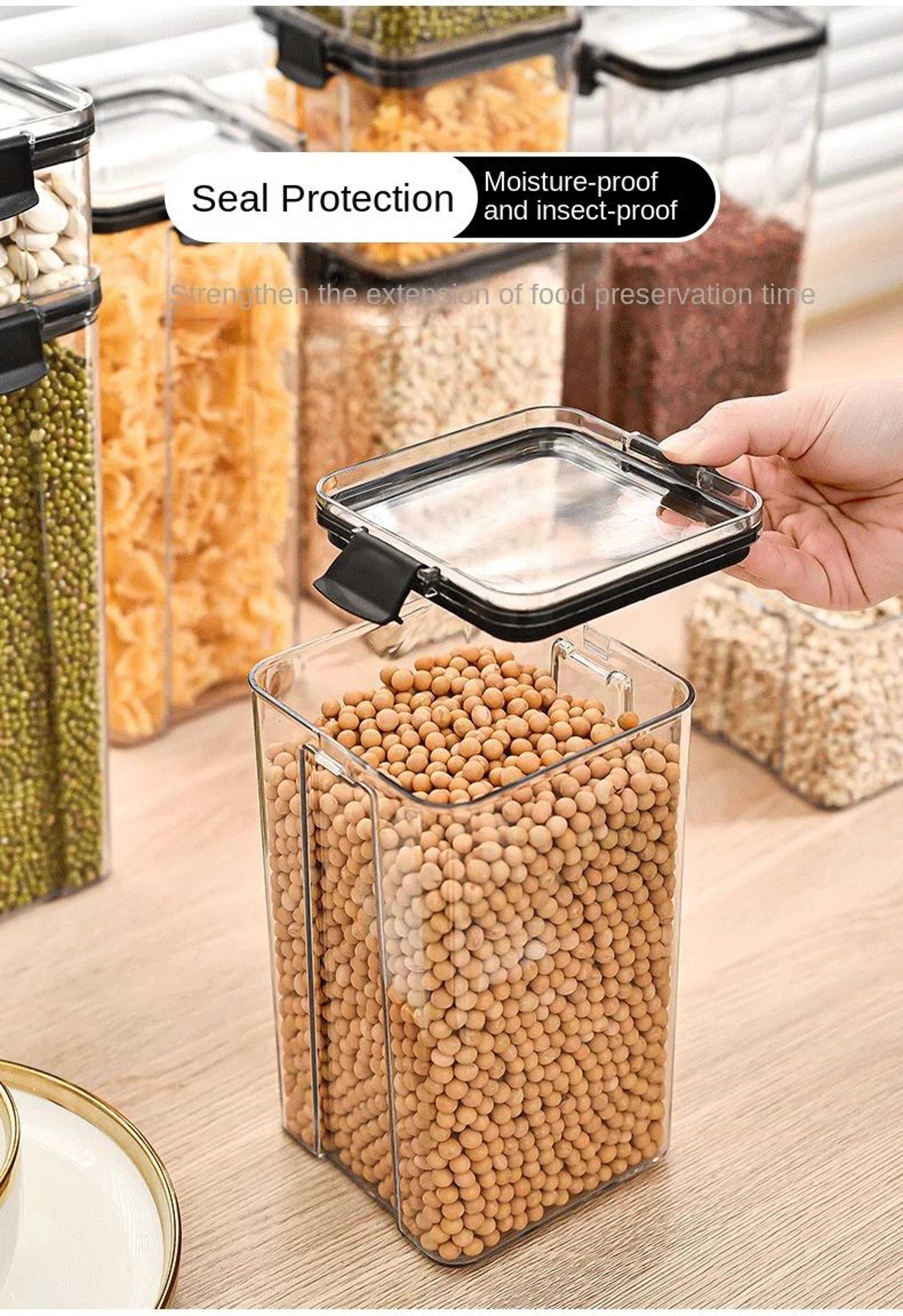 Stackable Airtight Kitchen Storage Jar Set 6