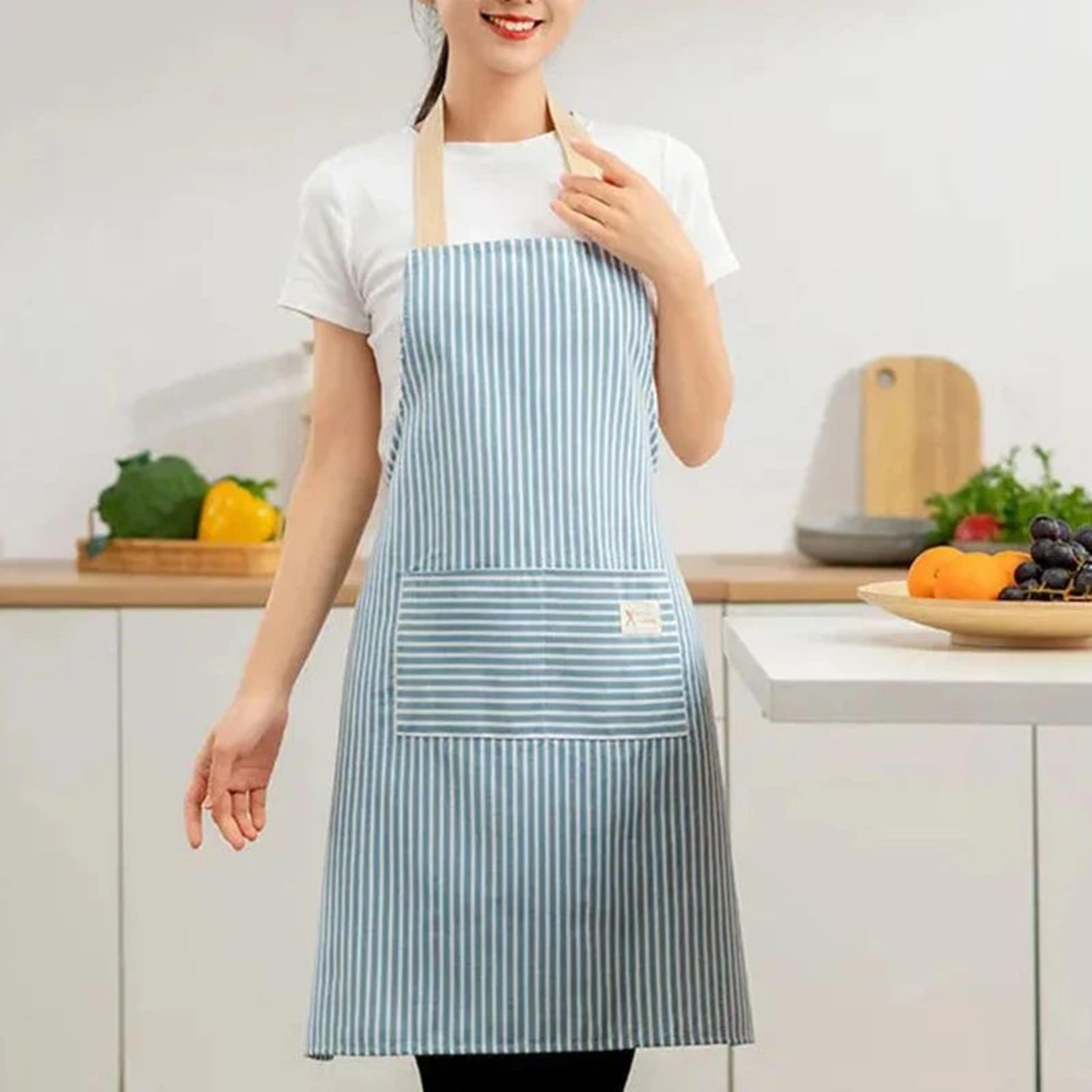 Linen Striped Japanese Style Apron 0