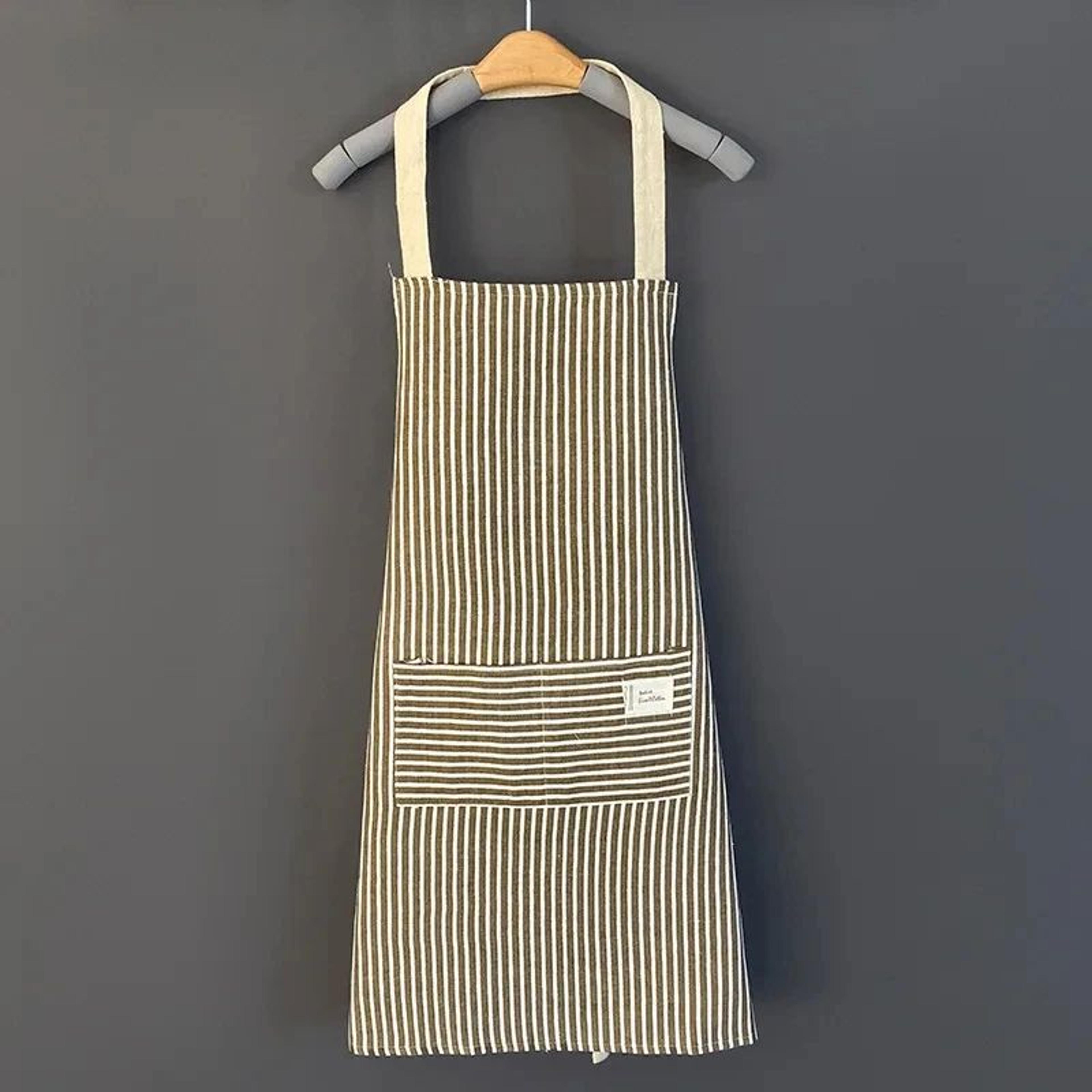 Linen Striped Japanese Style Apron 17