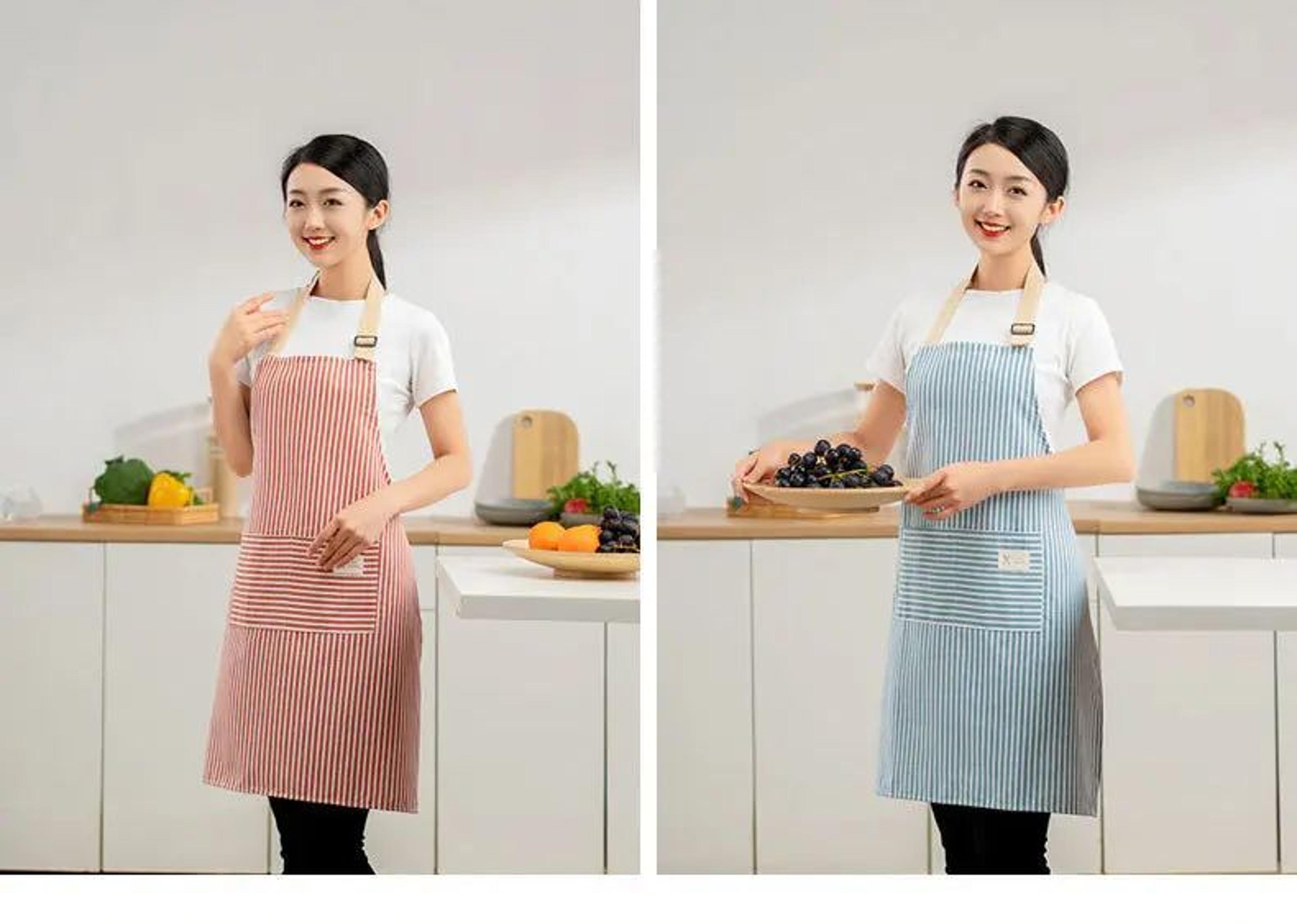 Striped Cotton Japanese Style Apron 6