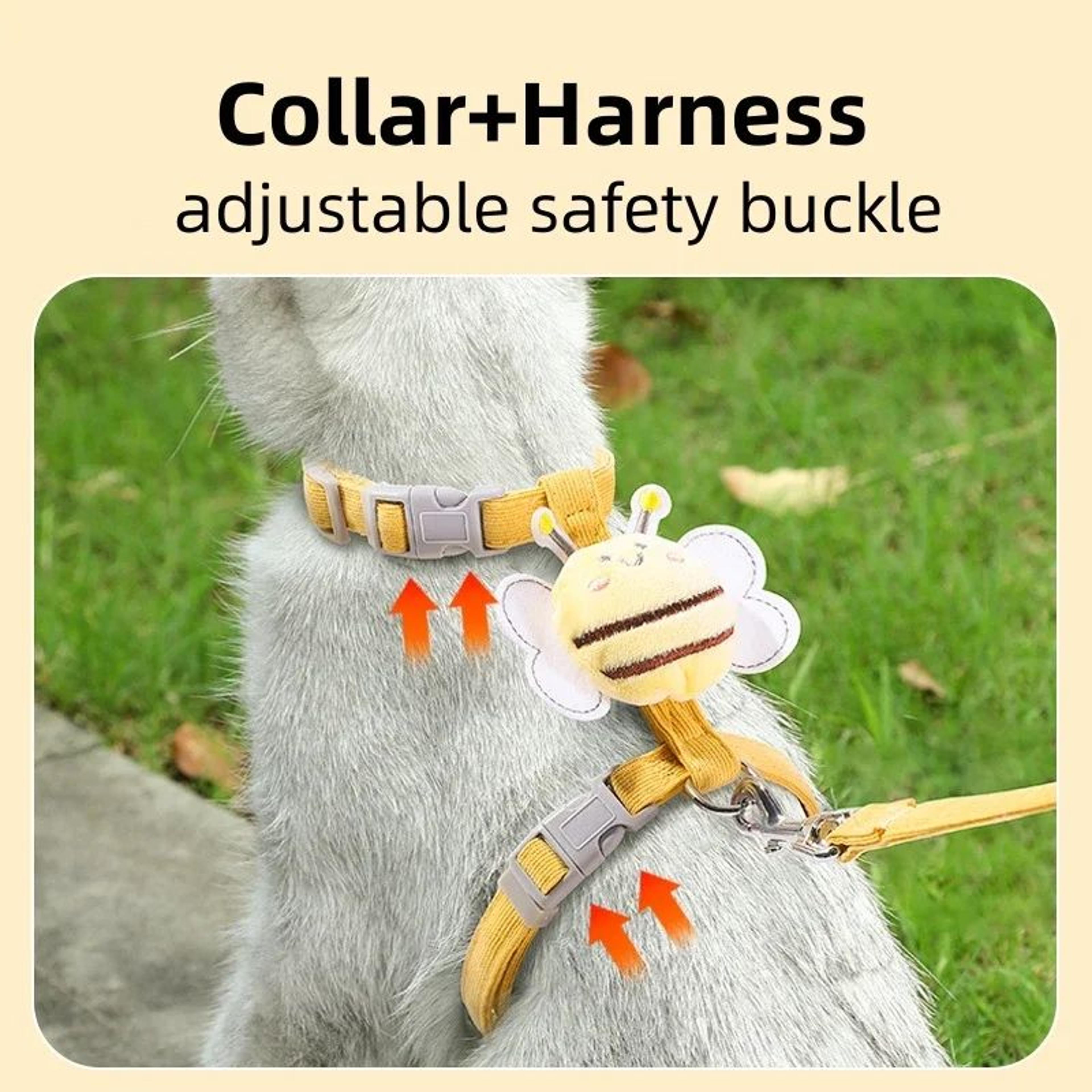 Cartoon Bee Cat Harness Leash Set 1