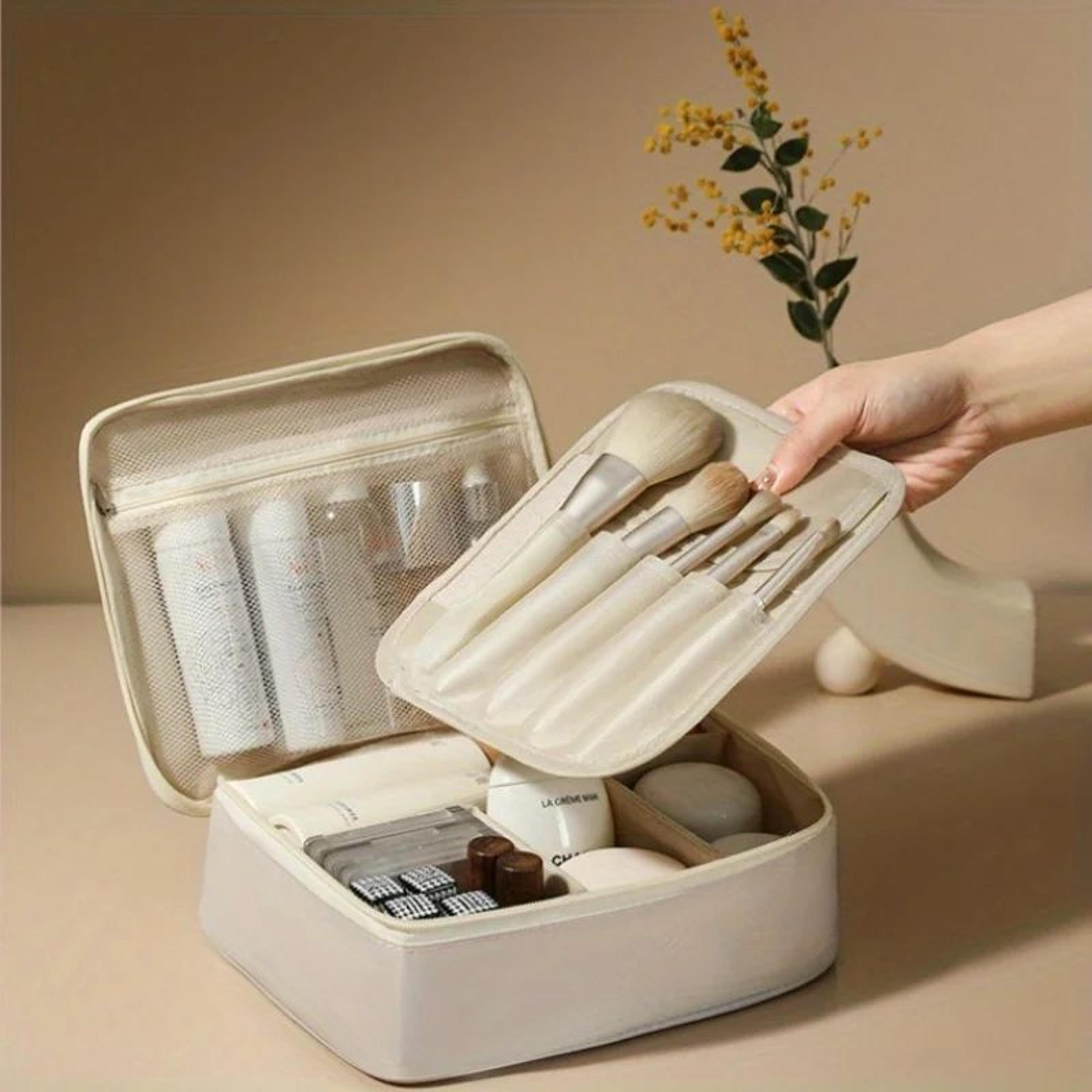 Black Travel Makeup Organizer Cosmetic Bag 0