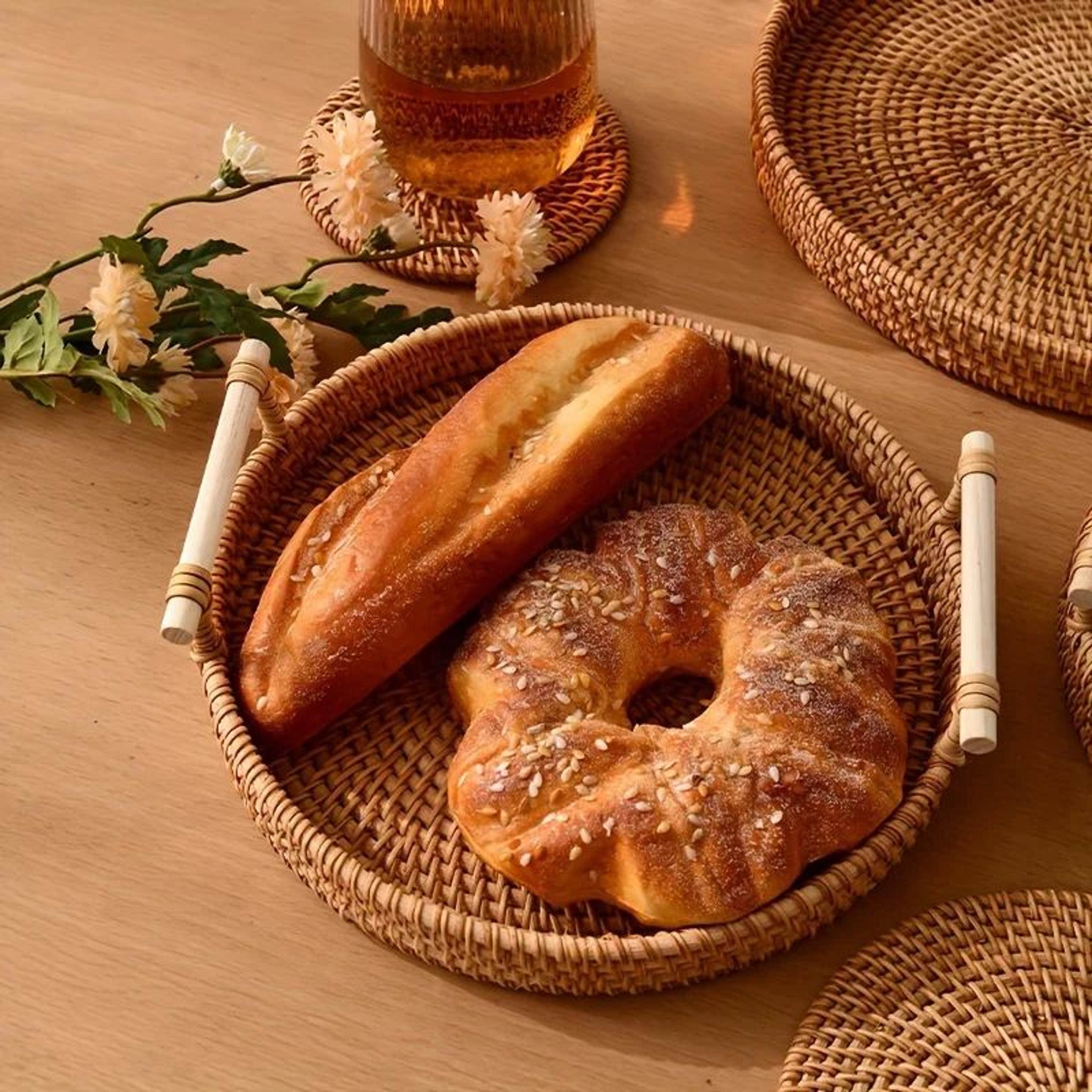 Handwoven Rattan Storage Basket With Lid 6