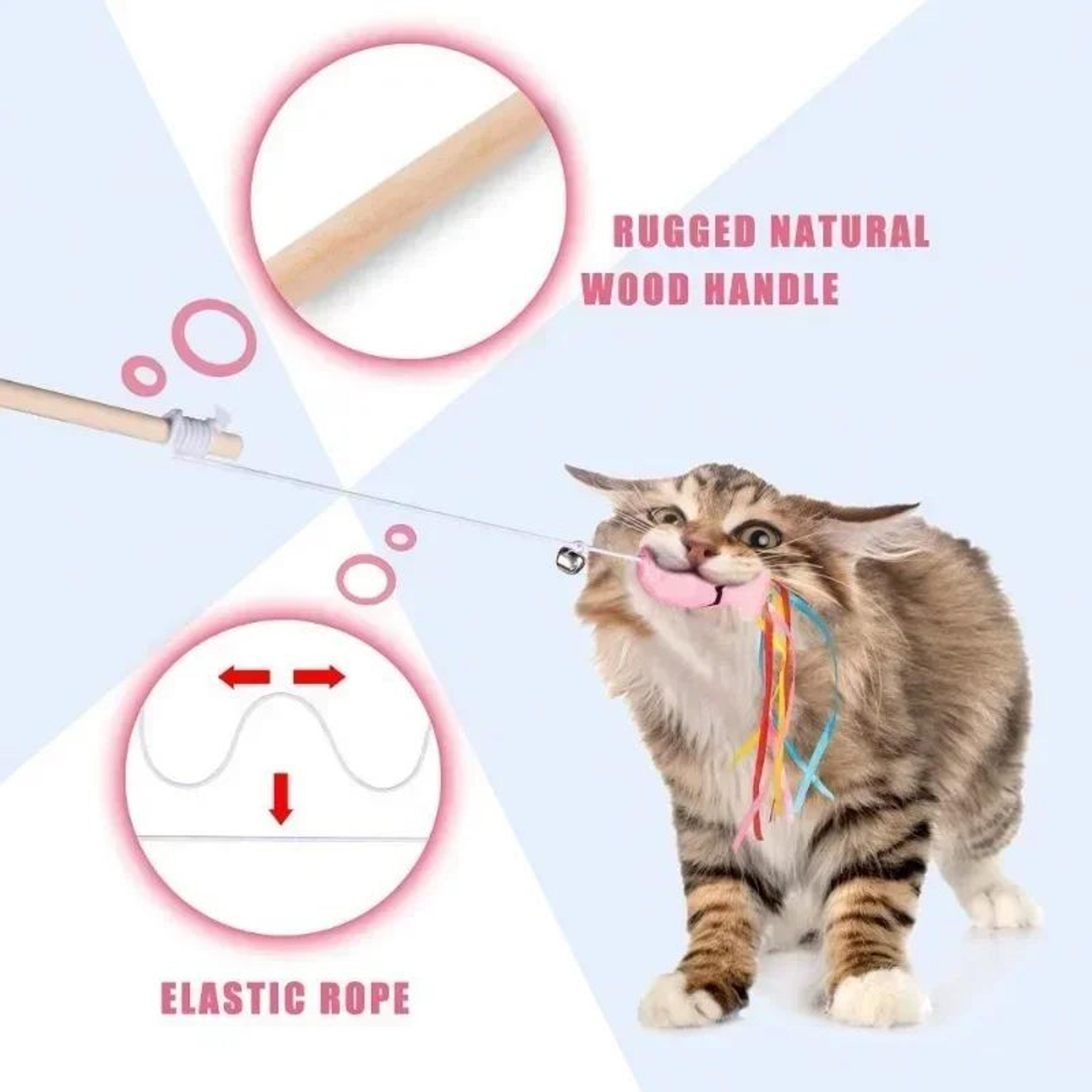 Cat Teaser Wand Toy With Fish Design 3