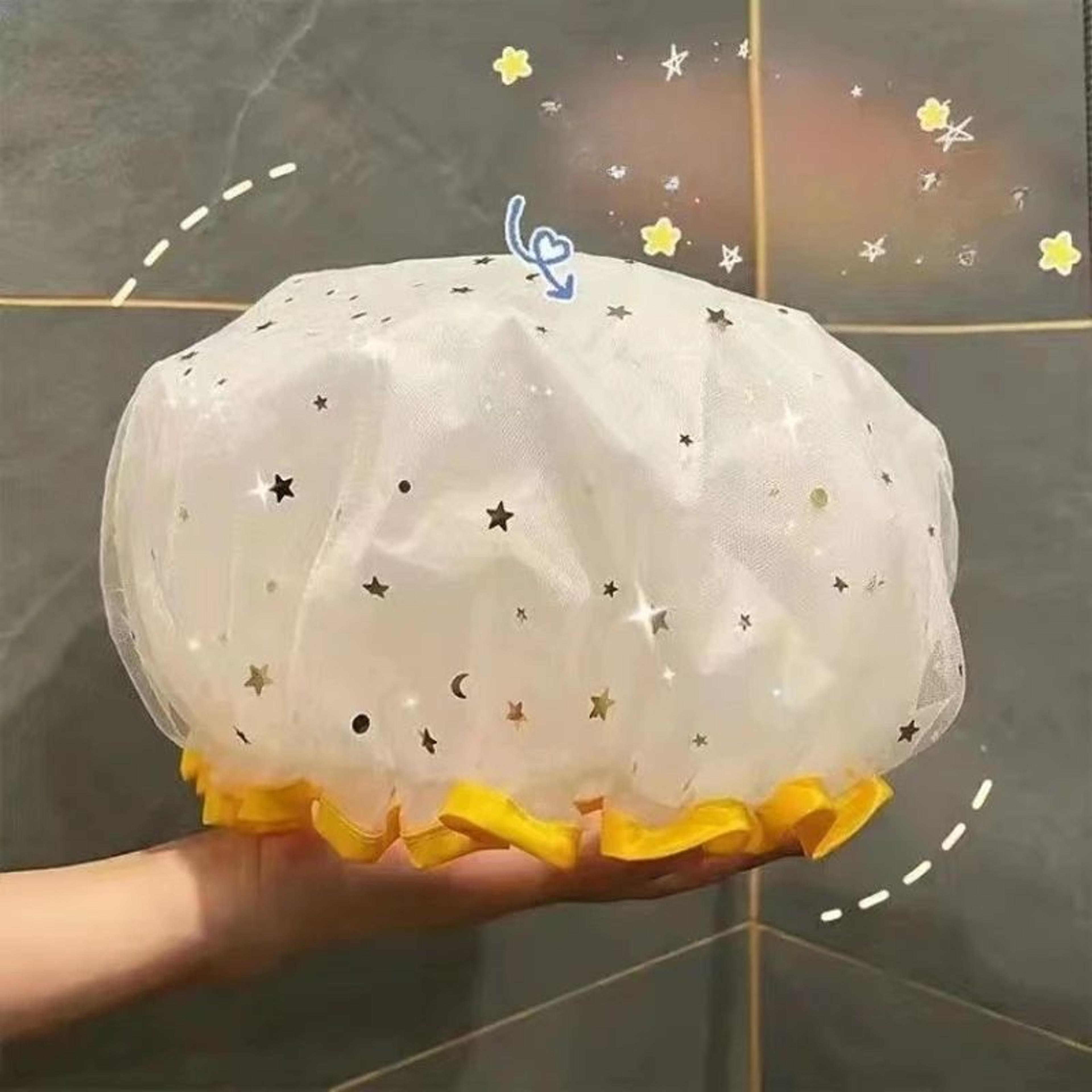 Waterproof Double Layer Shower Cap Set 4