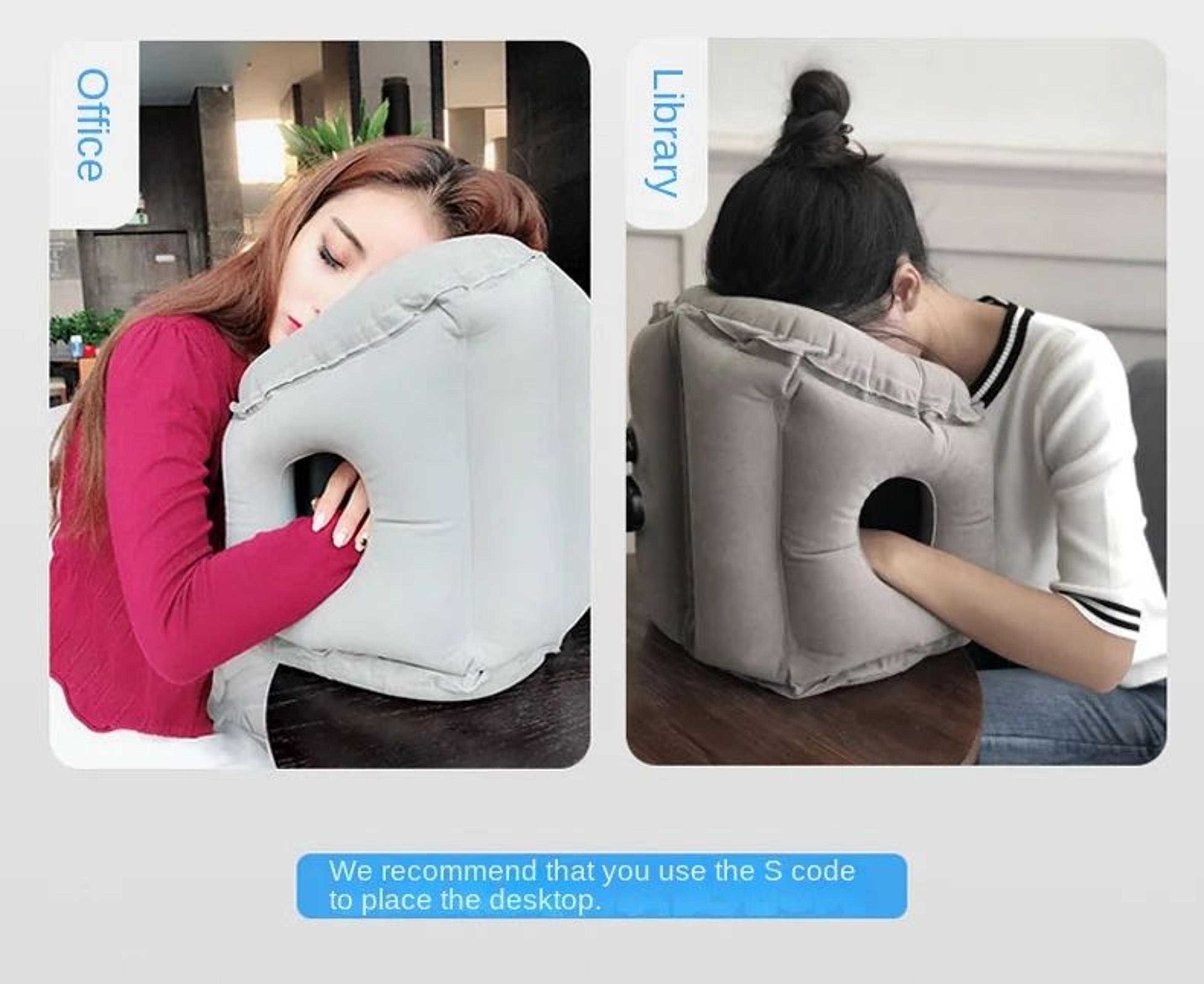 Inflatable Travel Pillow With Headrest And Chin Support 11