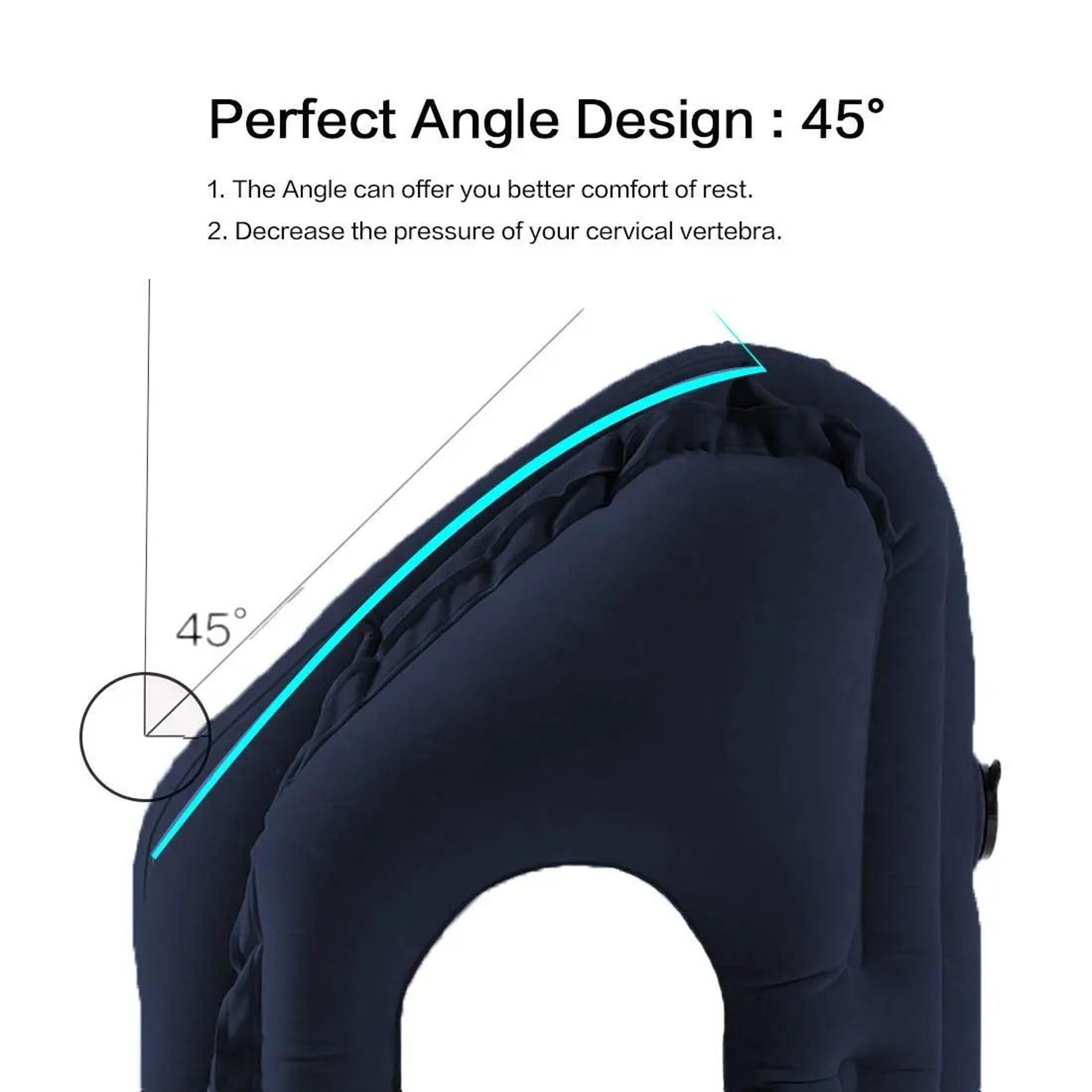 Inflatable Travel Pillow With Headrest And Chin Support 14