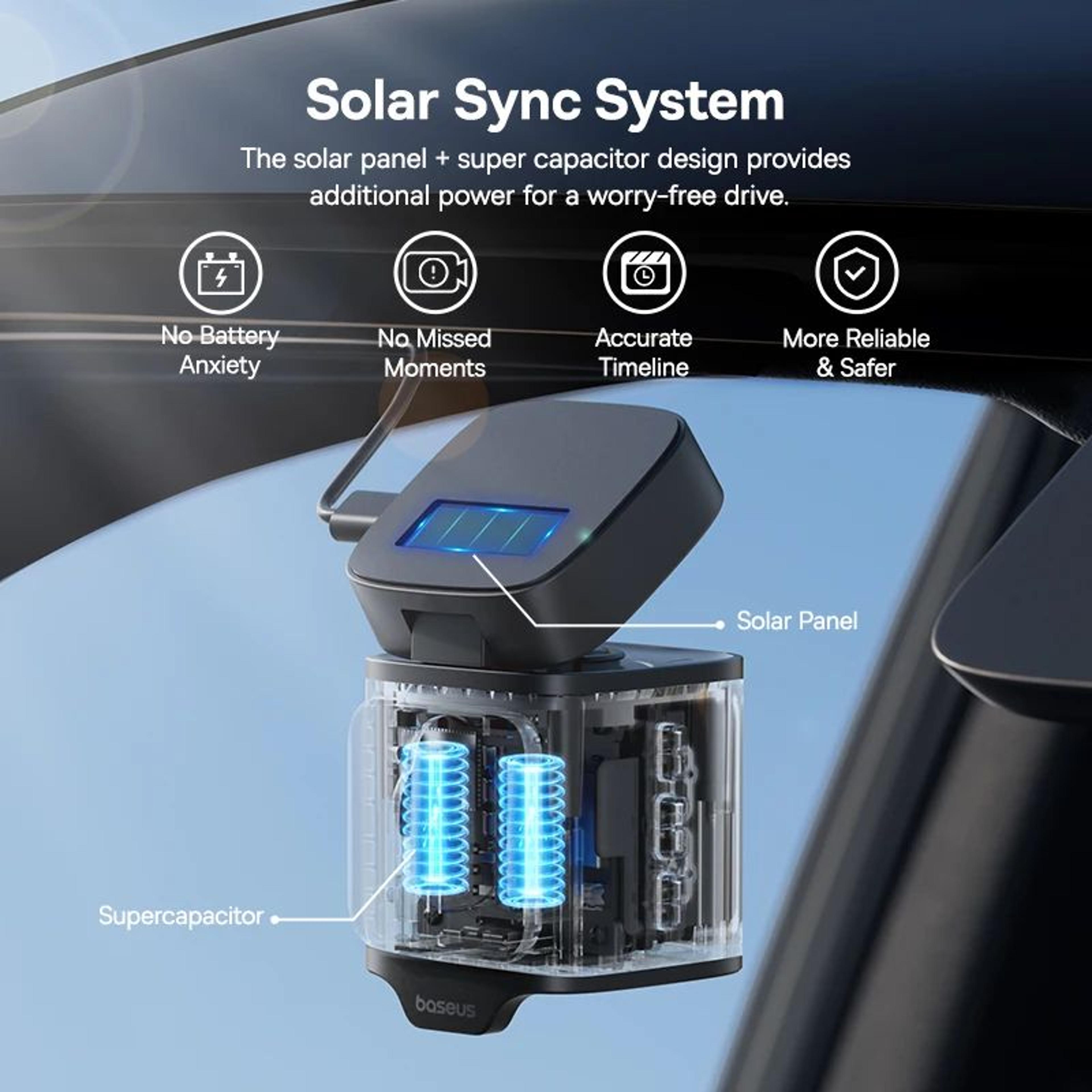 Baseus 3K Front  Rear GPS Dash Cam With 24H Parking Support 4