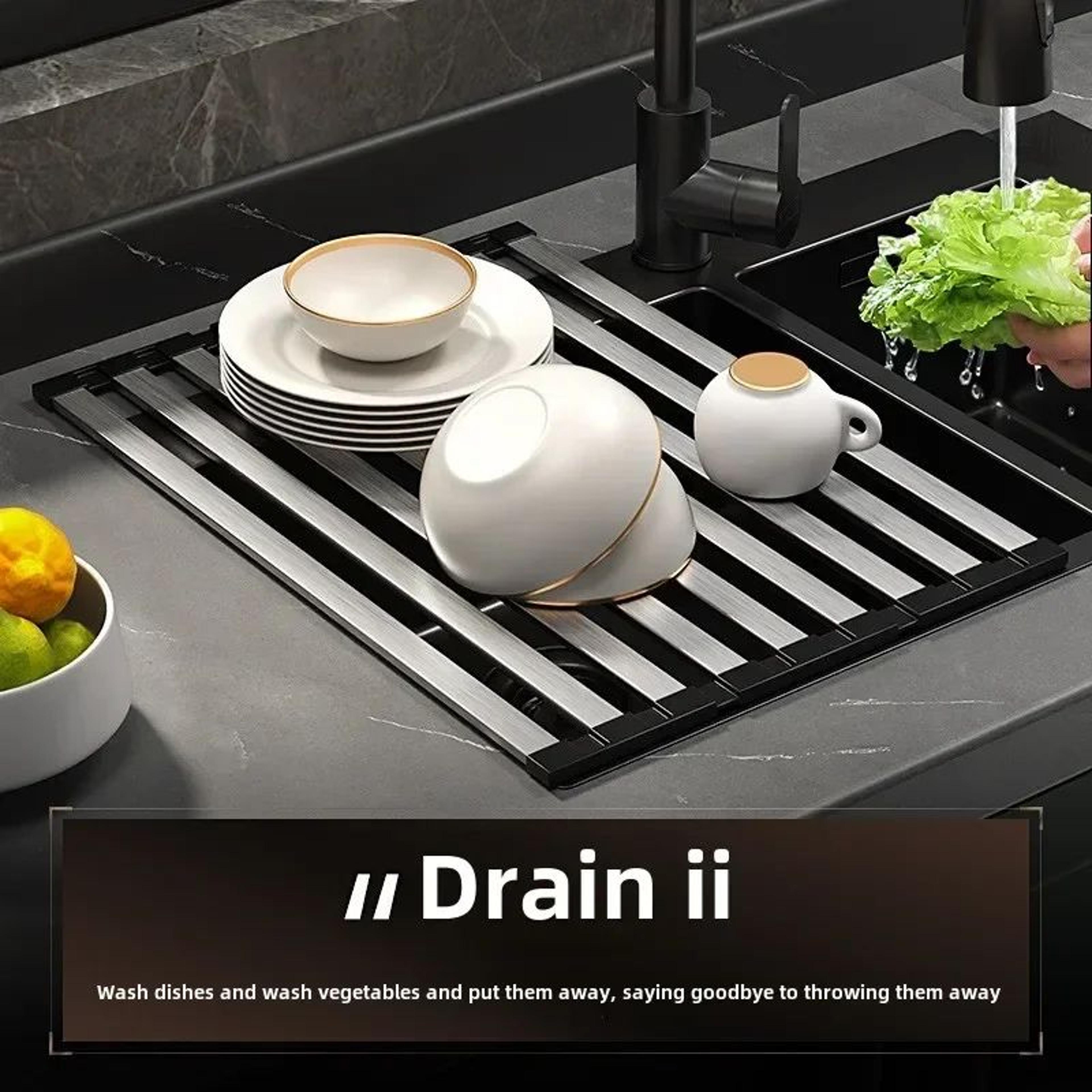304 Stainless Steel Foldable Sink Drain  Storage Rack 2