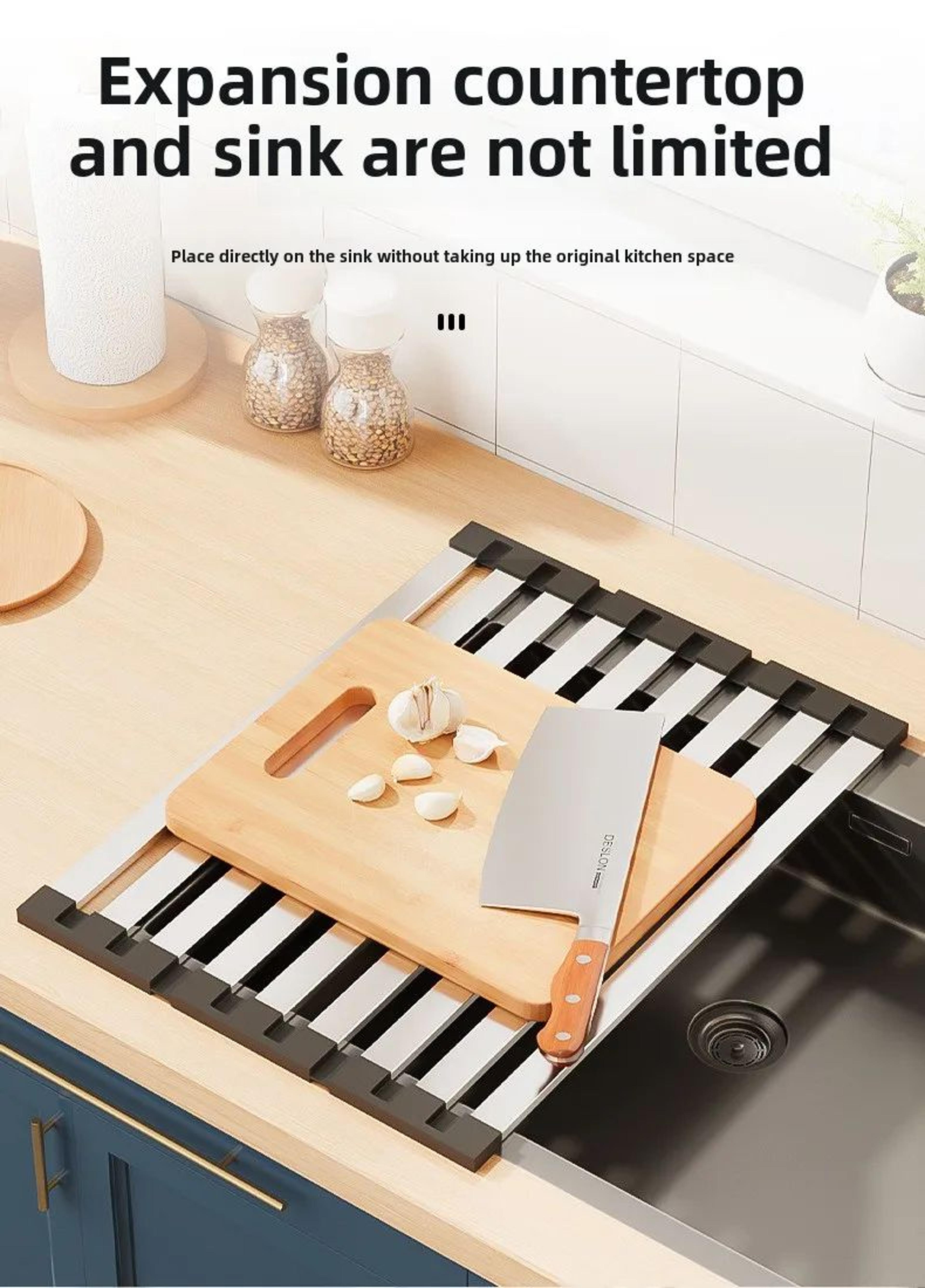 304 Stainless Steel Foldable Sink Drain  Storage Rack 6
