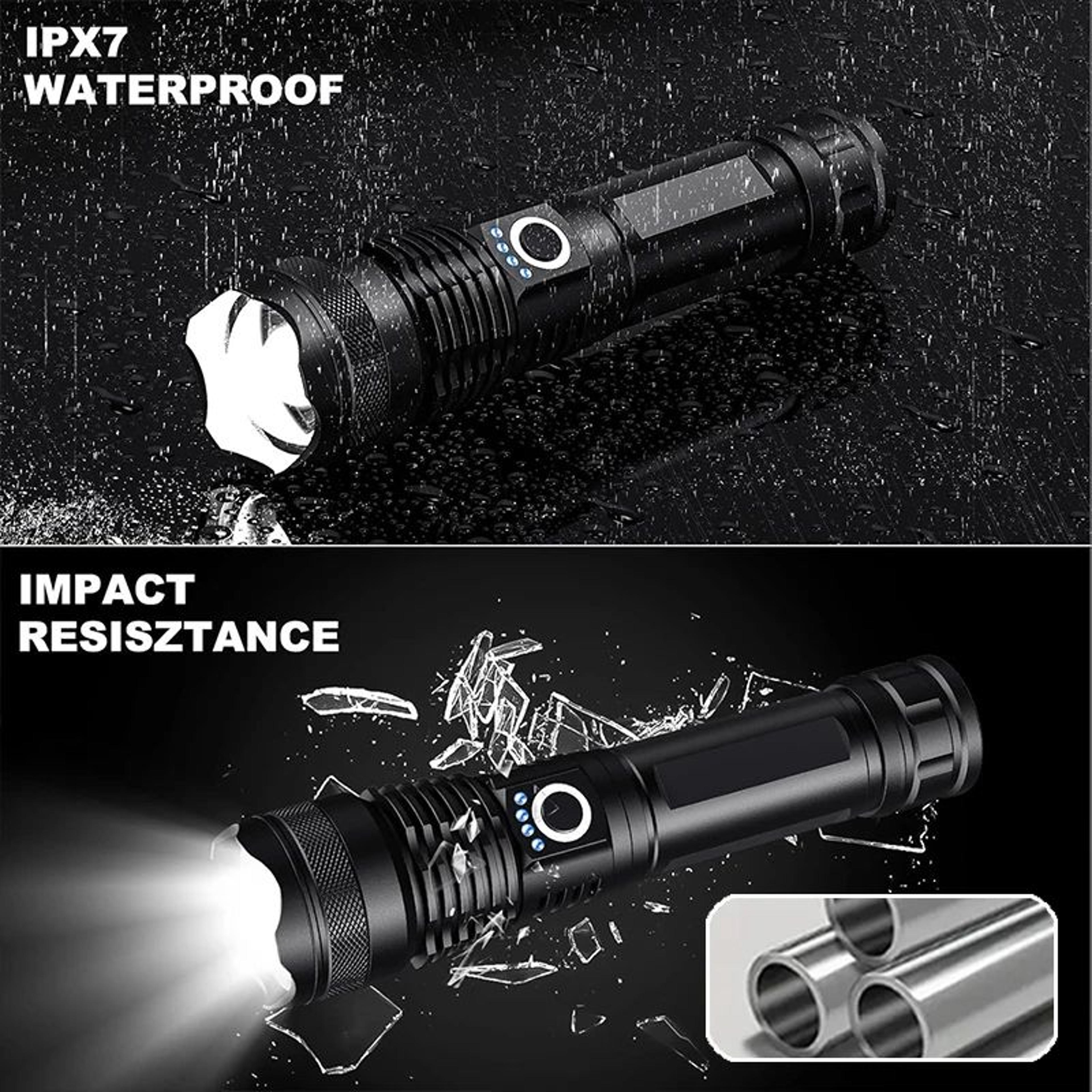 High Power Rechargeable LED Tactical Flashlight With Zoom 4