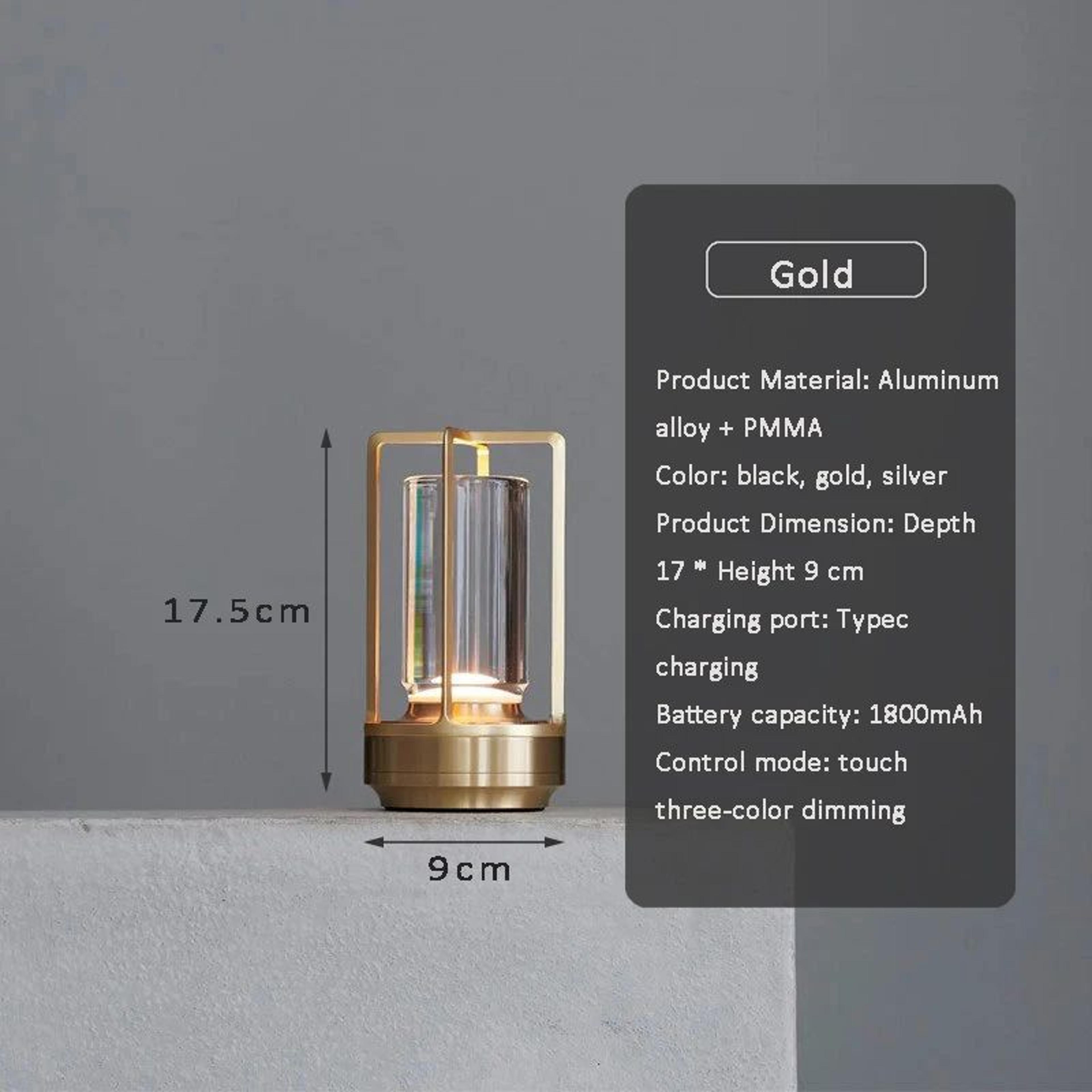 Rechargeable LED Crystal Touch Table Lamp With Aluminum Alloy Base 4
