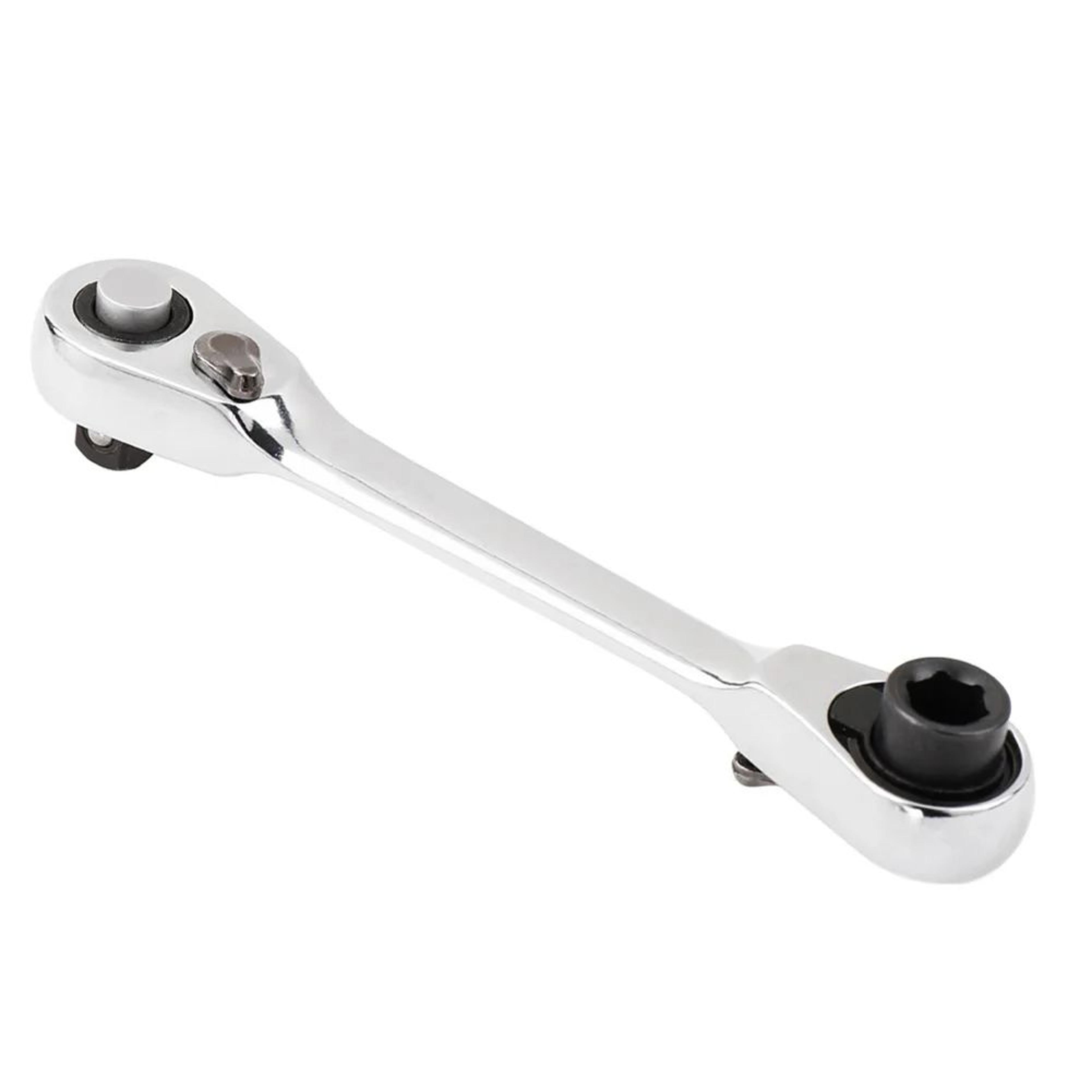 2in1 Compact Ratchet Wrench With Socket  Screwdriver Bits 16