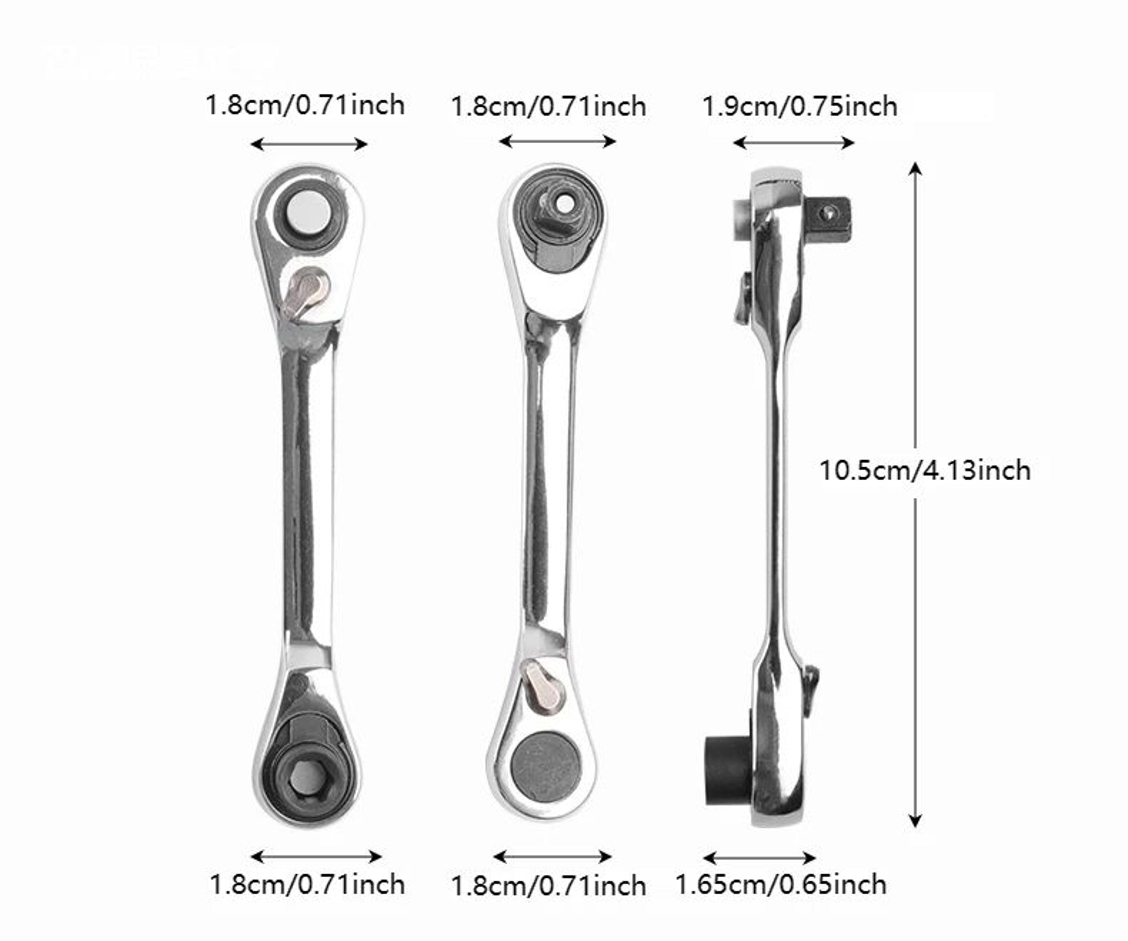 2in1 Compact Ratchet Wrench With Socket  Screwdriver Bits 13